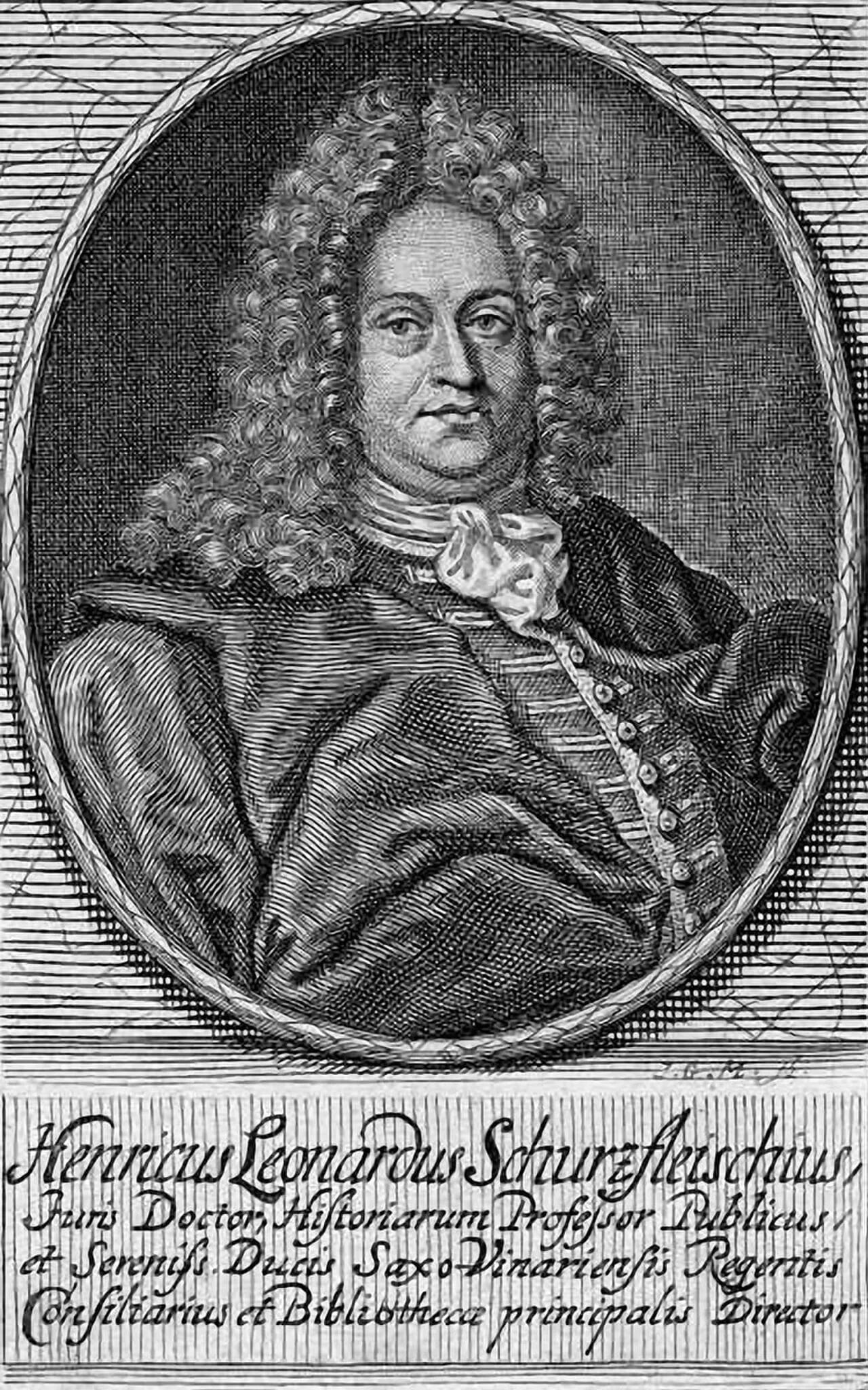 Porträt von Heinrich Leonhard Schurzfleisch (1664–1722) – Gedenkseite