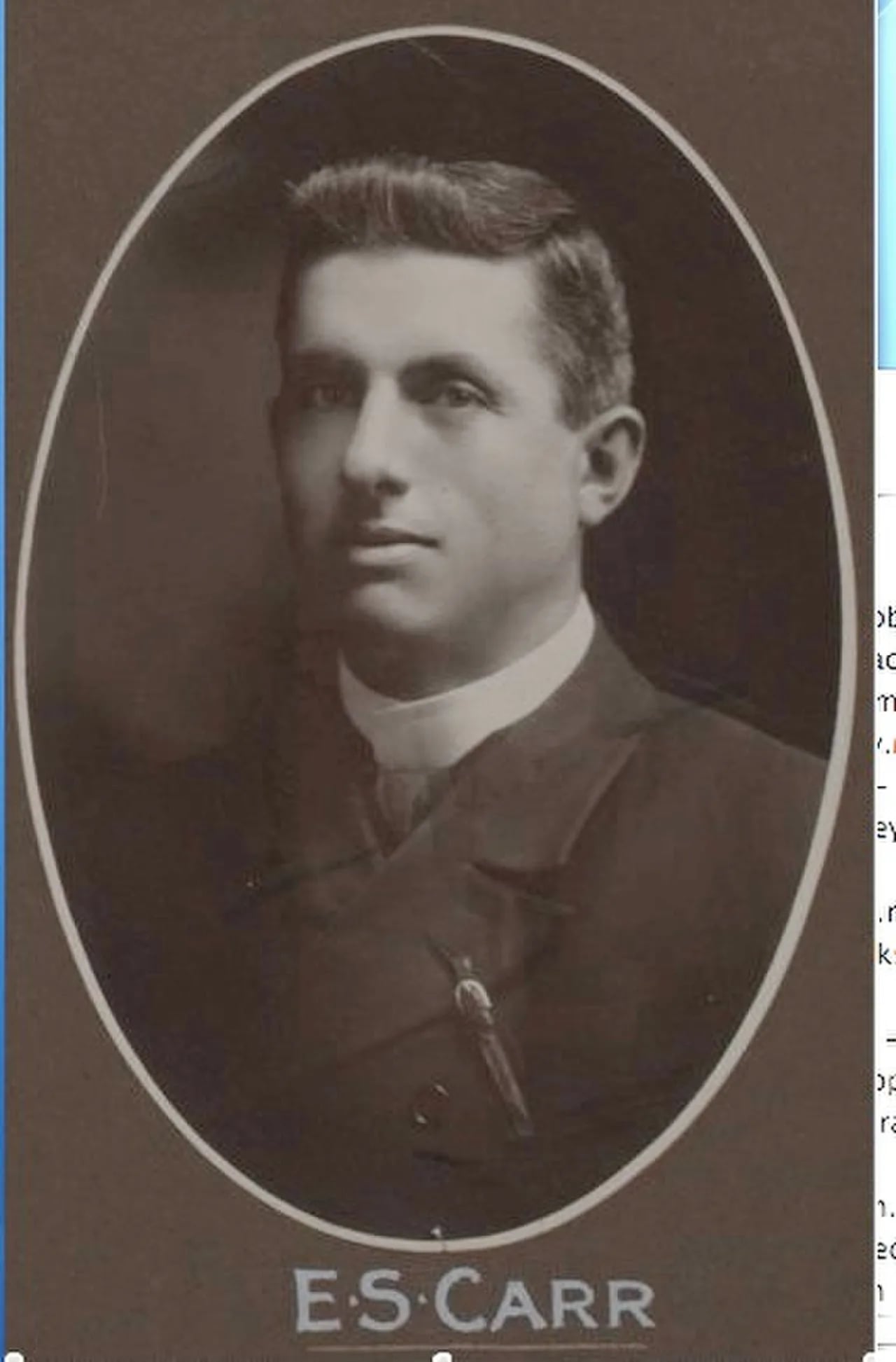 Porträt von Ernest Carr (1875–1956) – Gedenkseite