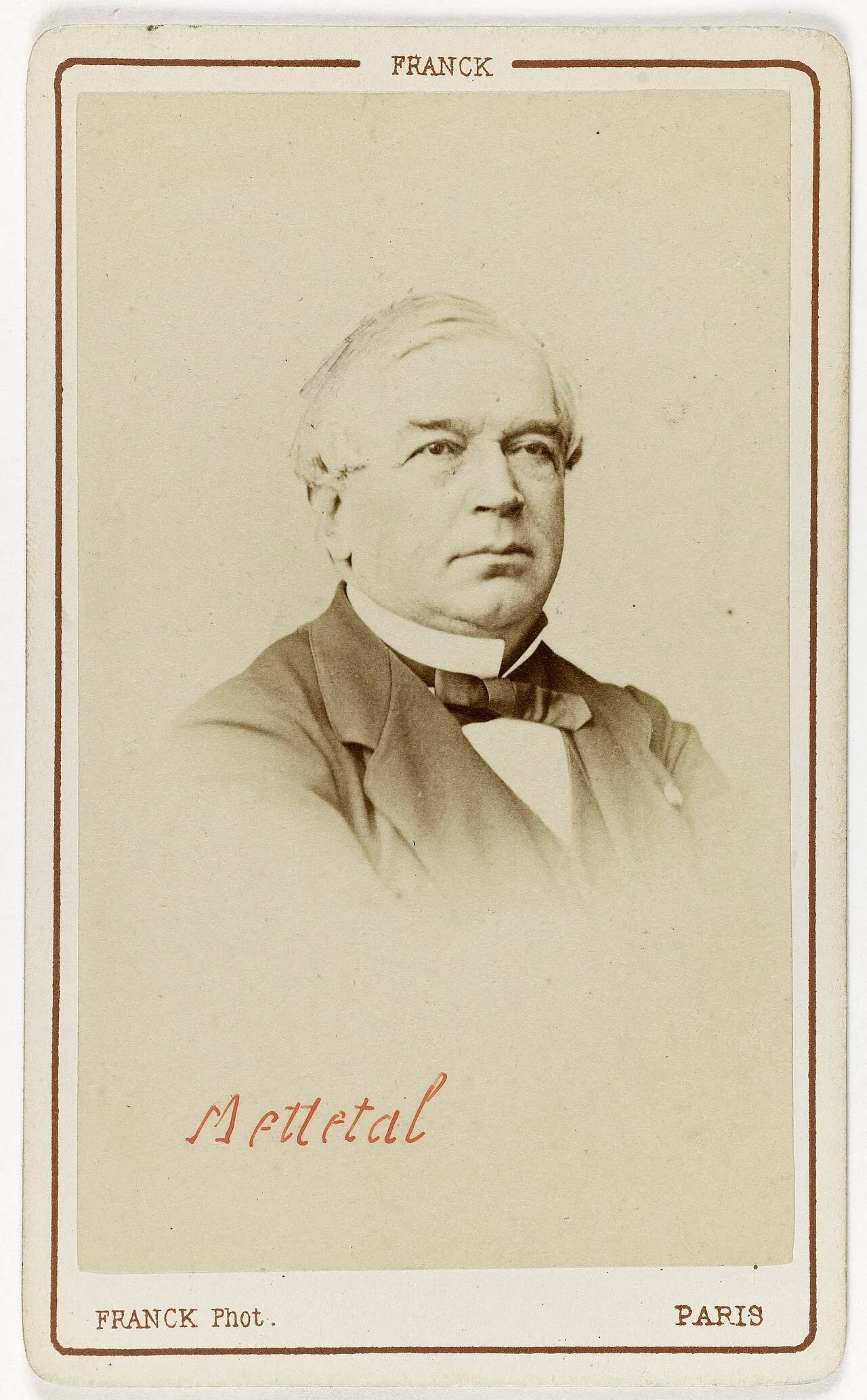 Porträt von Pierre-Frédéric Mettetal (1814–1879) – Gedenkseite