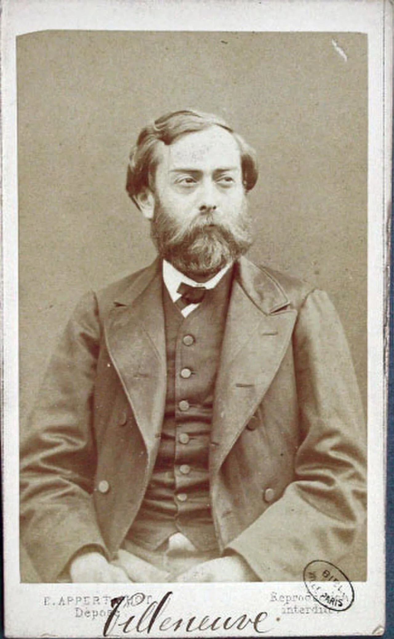 Porträt von Jean Villeneuve (1840–1890) – Gedenkseite
