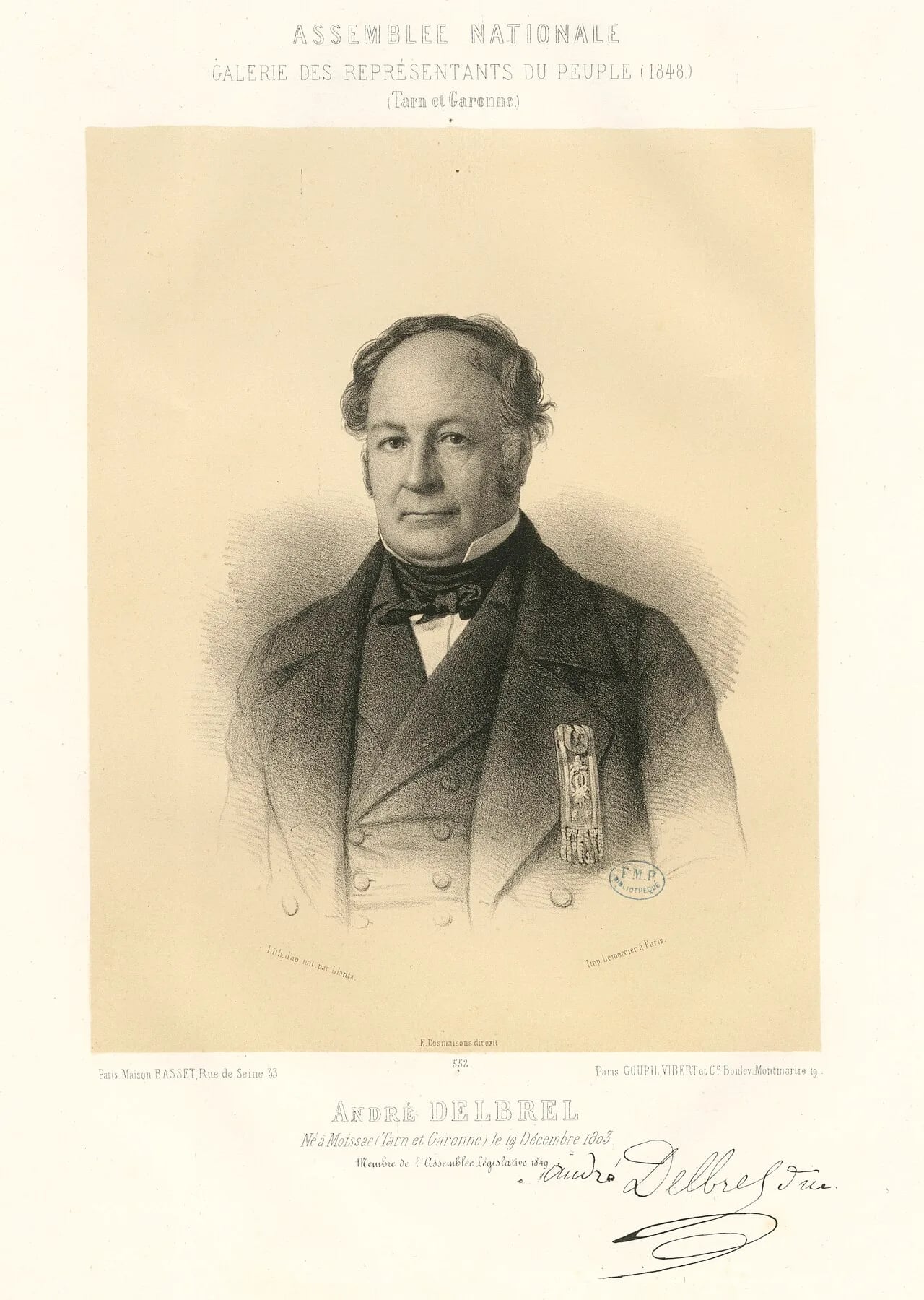 Portrait of Michel Delbrel (1803–1853) – memorial page