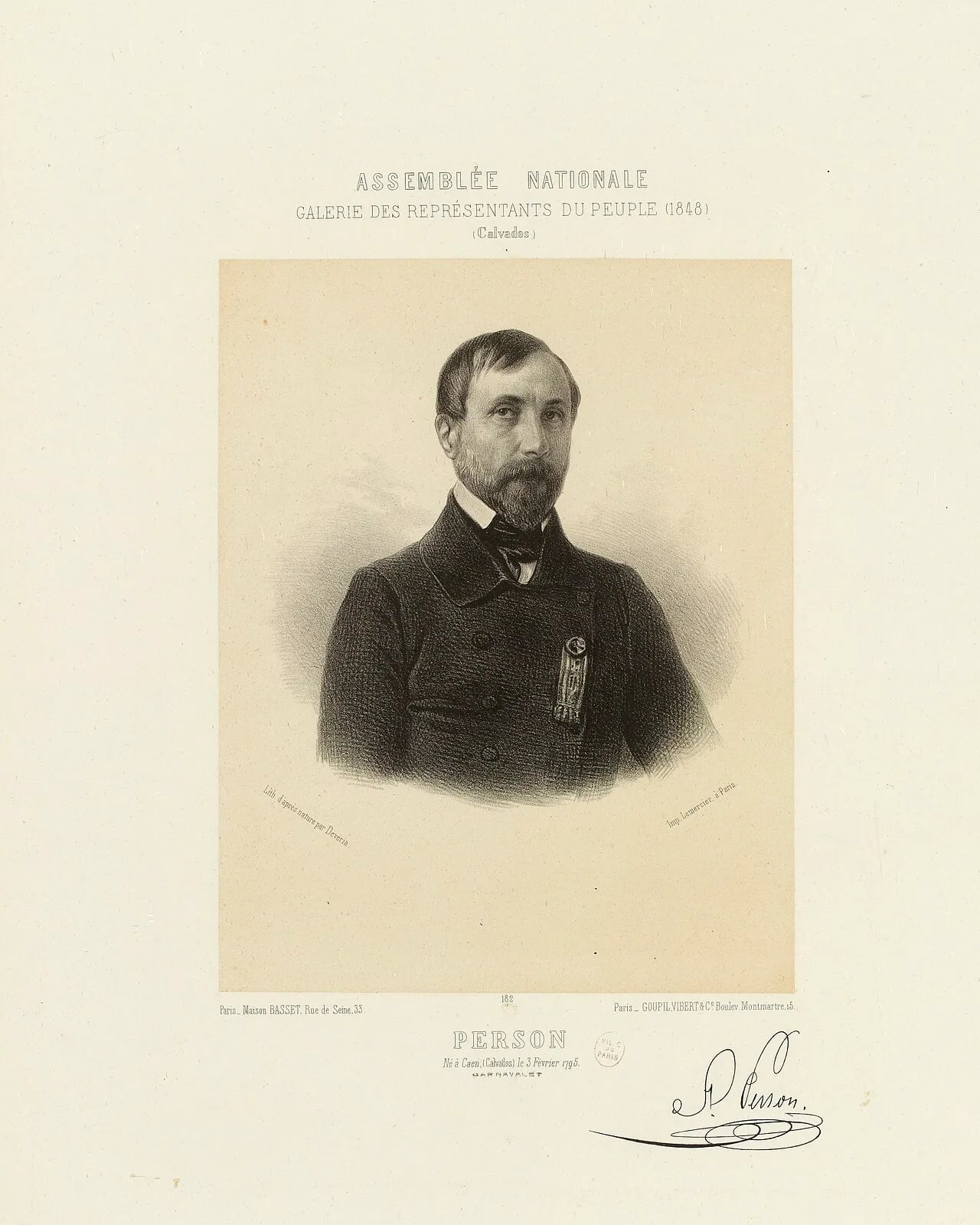 Portrait of Félix Person (1795–1876) – memorial page