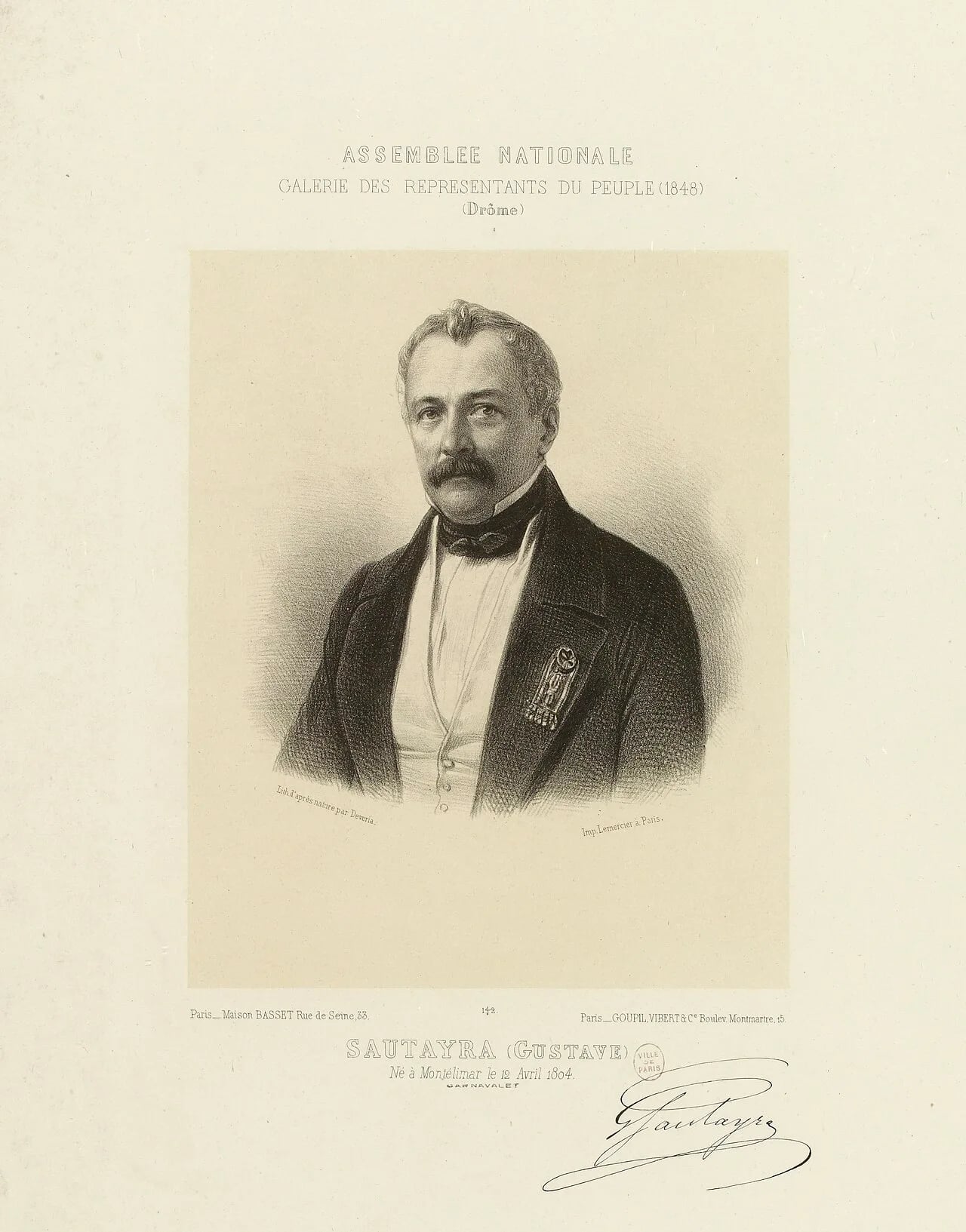Porträt von Charles Sautayra (1804–1867) – Gedenkseite