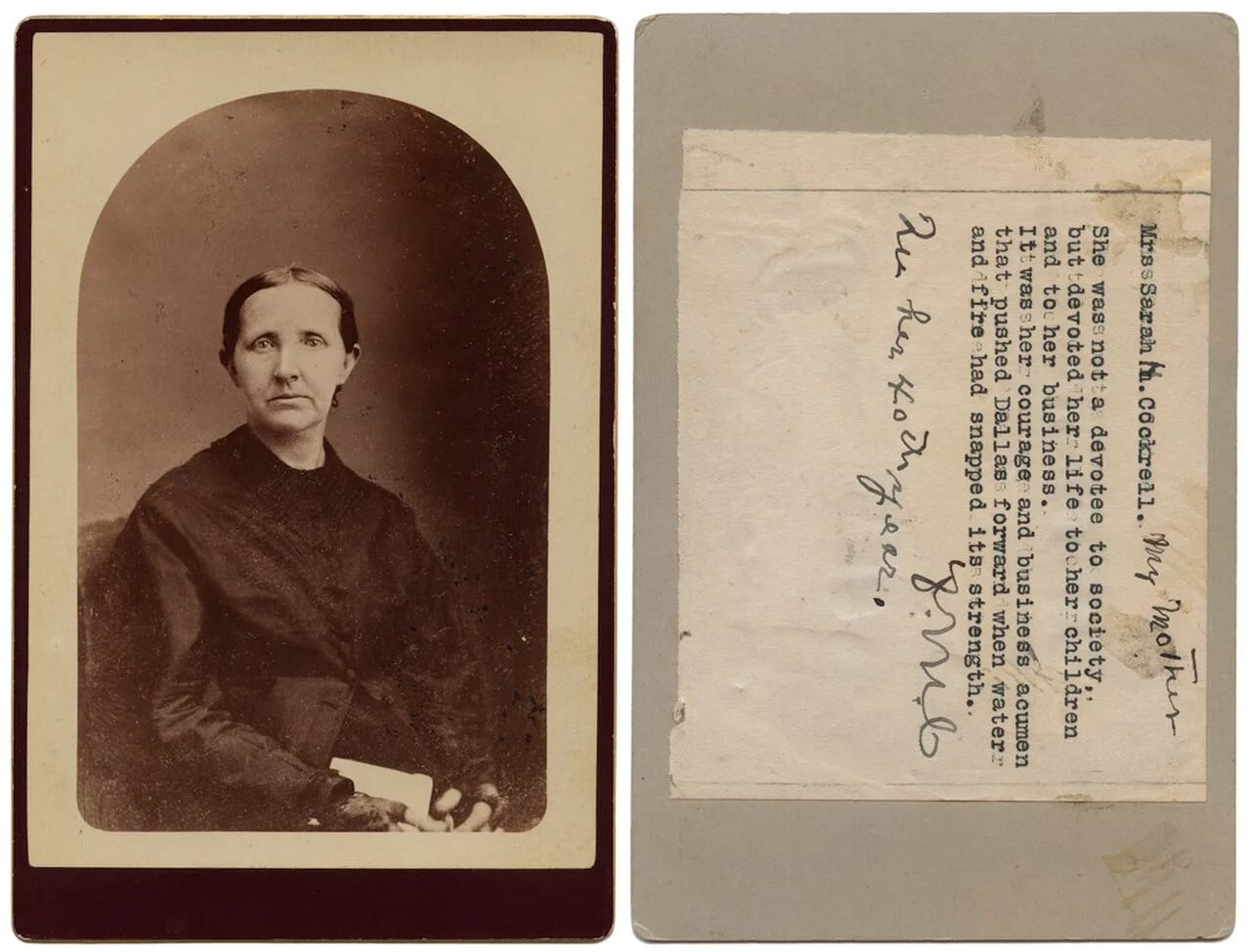 Porträt von Sarah Horton Cockrell (1819–1892) – Gedenkseite