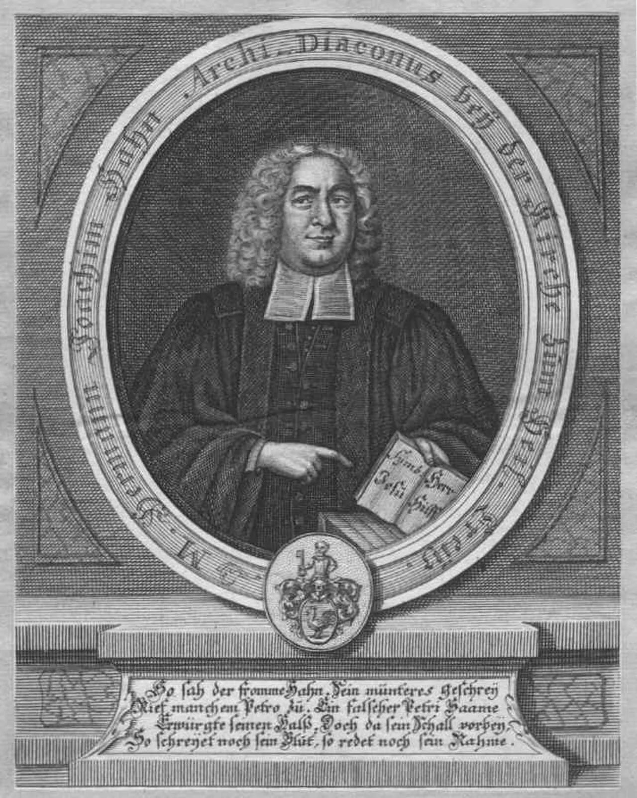 Porträt von Hermann Joachim Hahn (1679–1726) – Gedenkseite