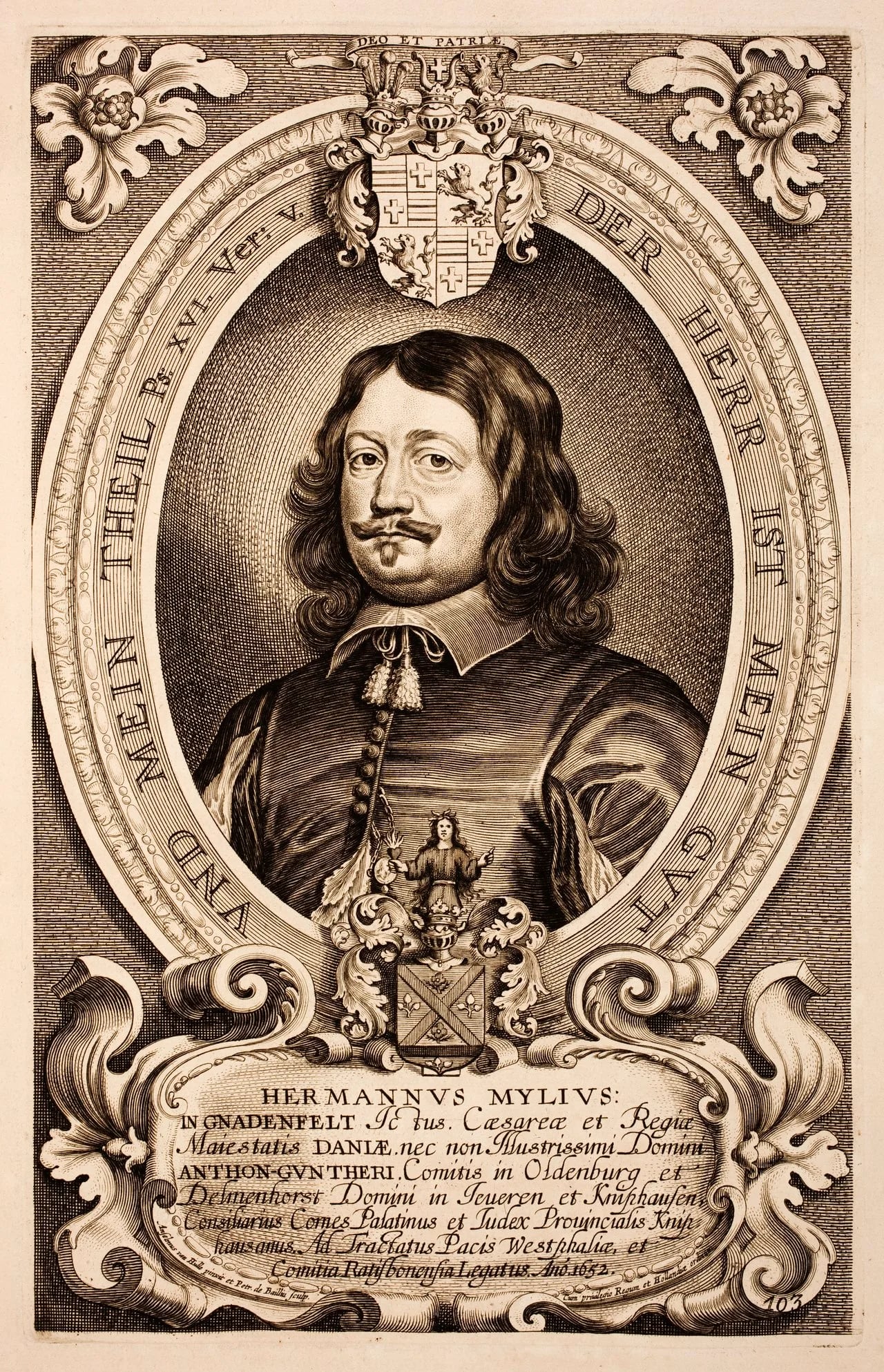Porträt von Hermann Mylius von Gnadenfeld (1603–1657) – Gedenkseite