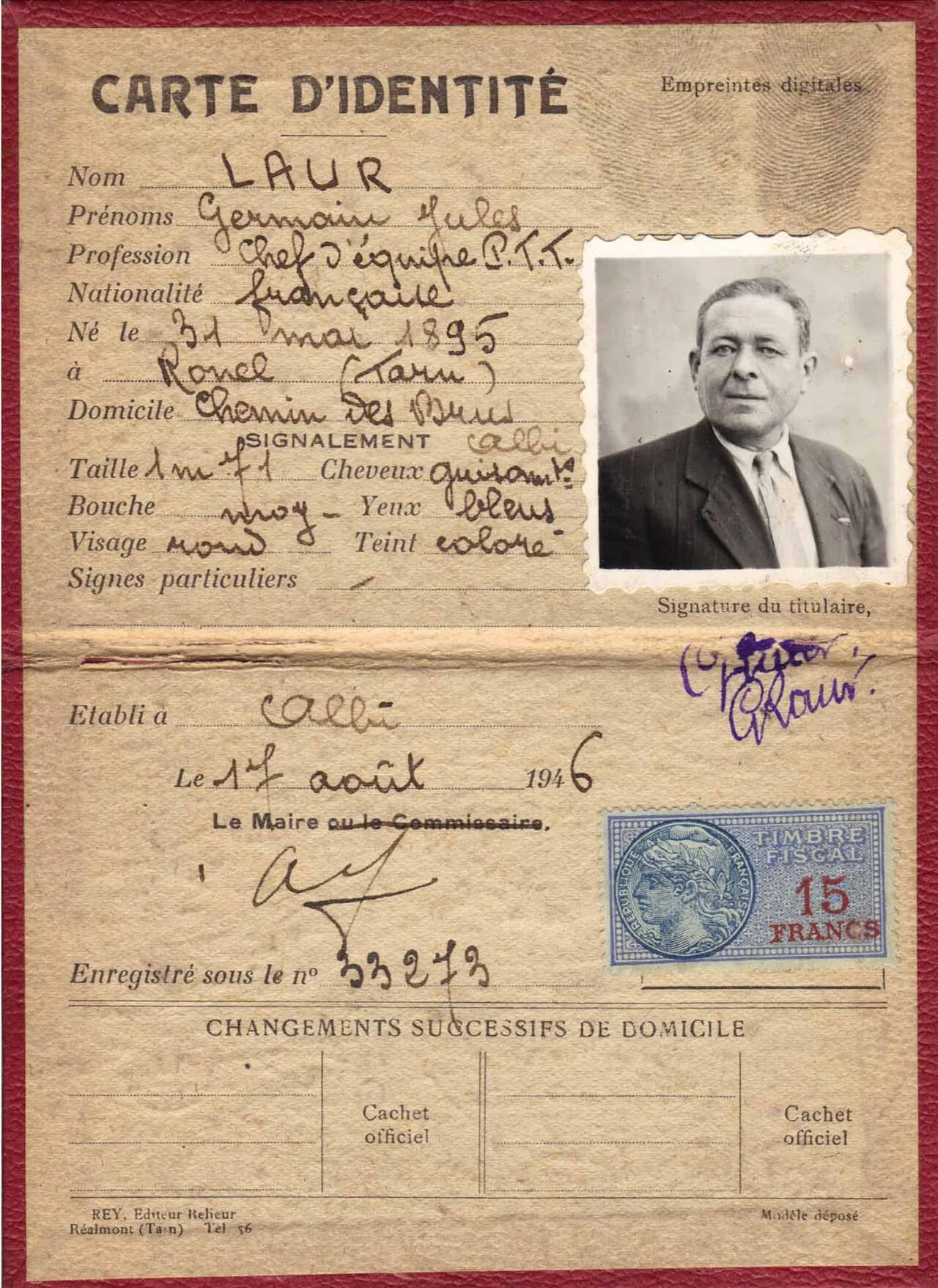 Portrait of Germain Laur (1895–1952) – memorial page