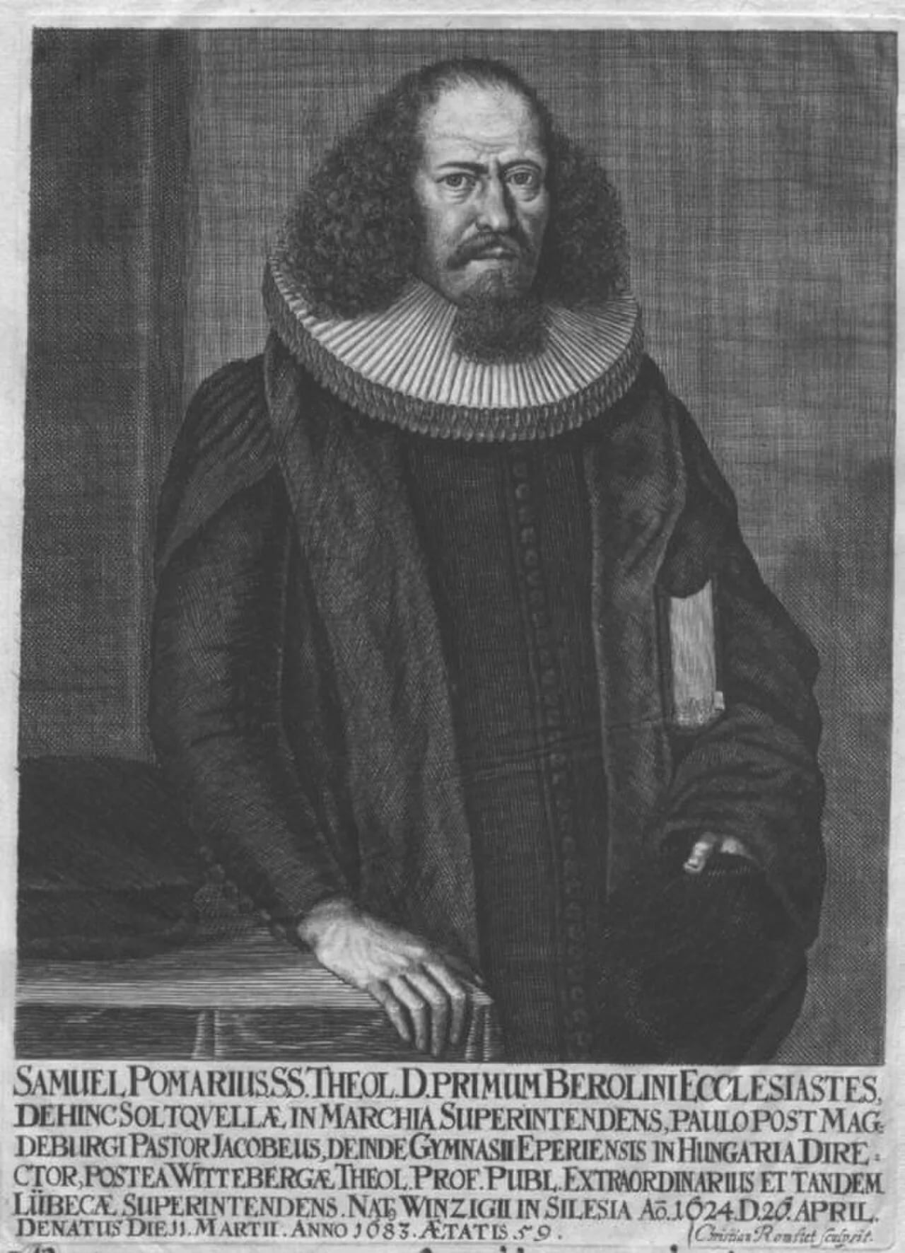 Portrait of Samuel Pomarius (1624–1683) – memorial page