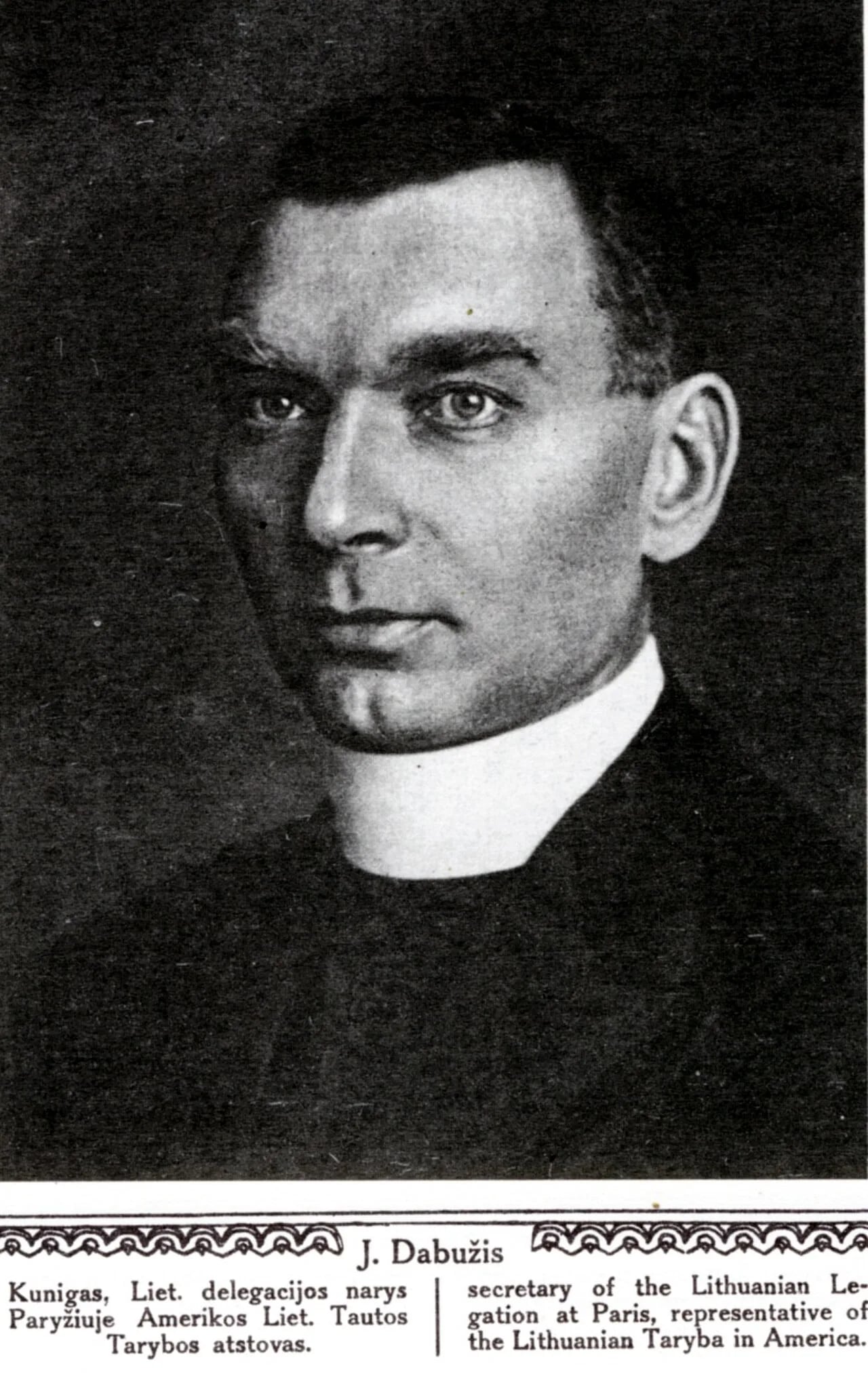 Porträt von Juozas Dabužis (1878–1934) – Gedenkseite