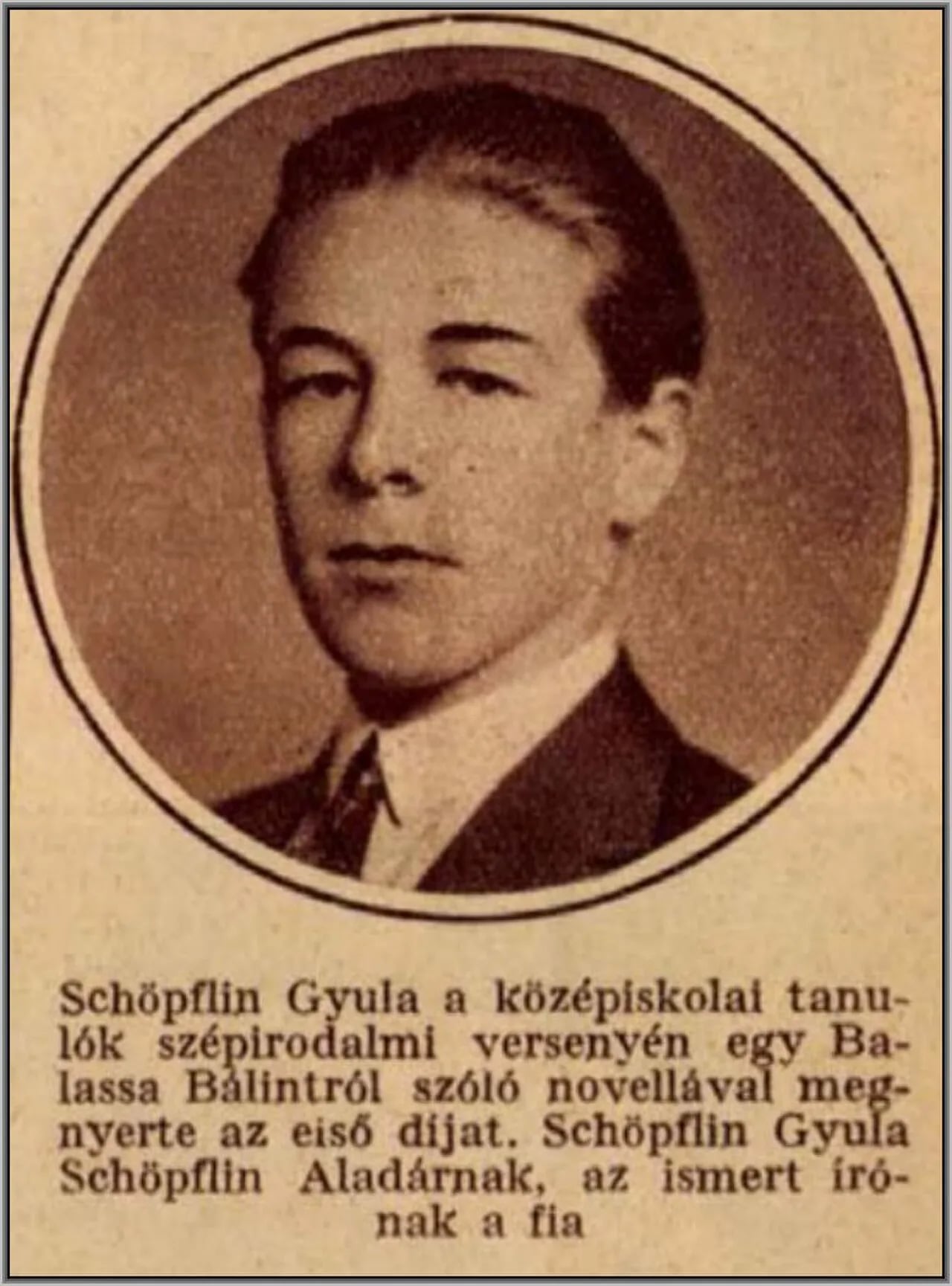 Porträt von Gyula Schöpflin (1910–2004) – Gedenkseite