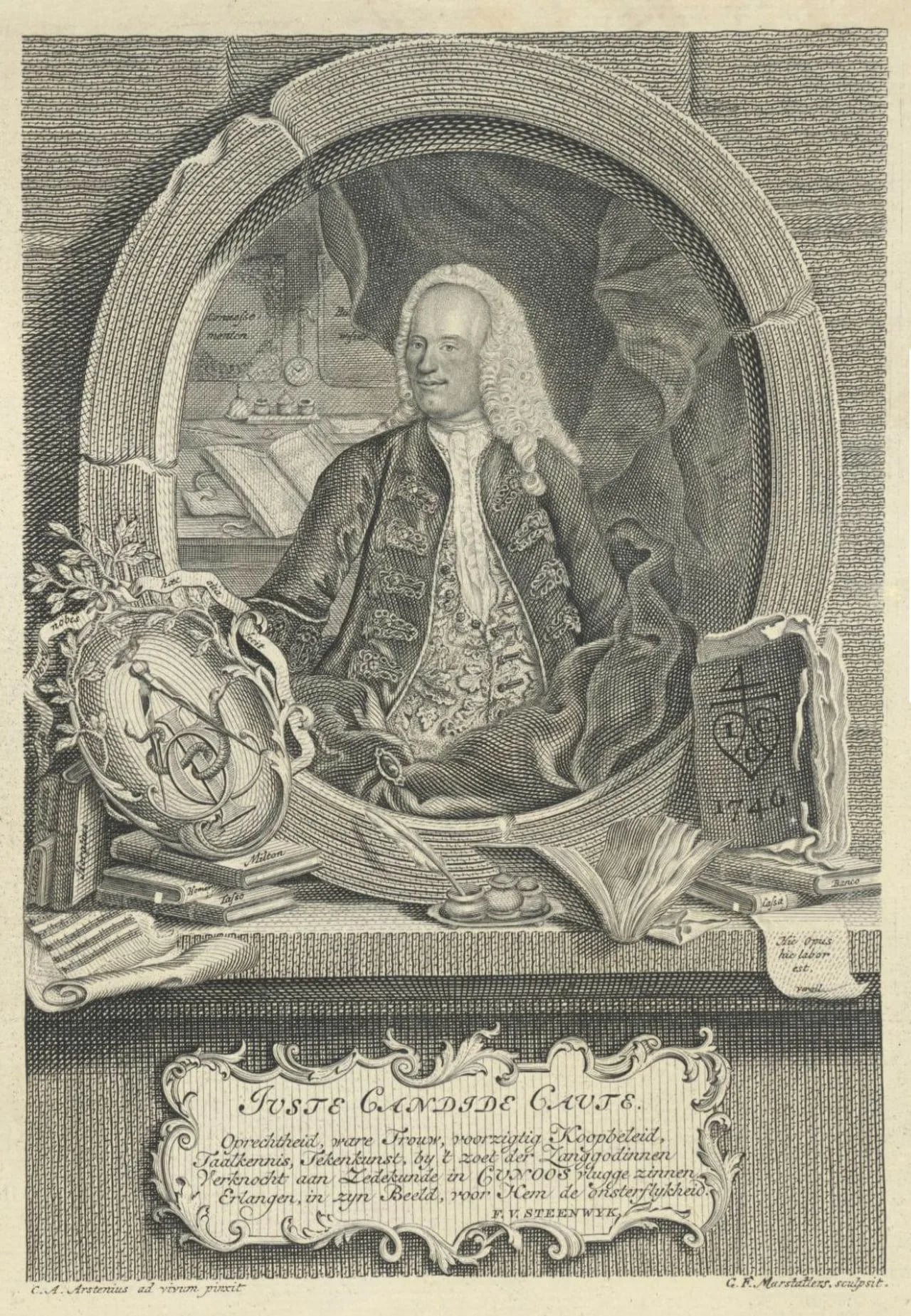 Porträt von Johann Christian Cuno (1708–1783) – Gedenkseite