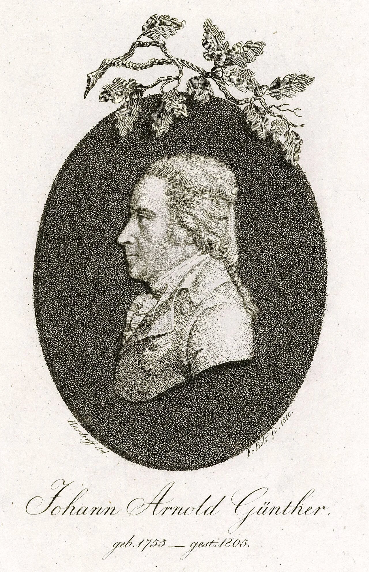 Porträt von Johann Arnold Günther (1755–1805) – Gedenkseite