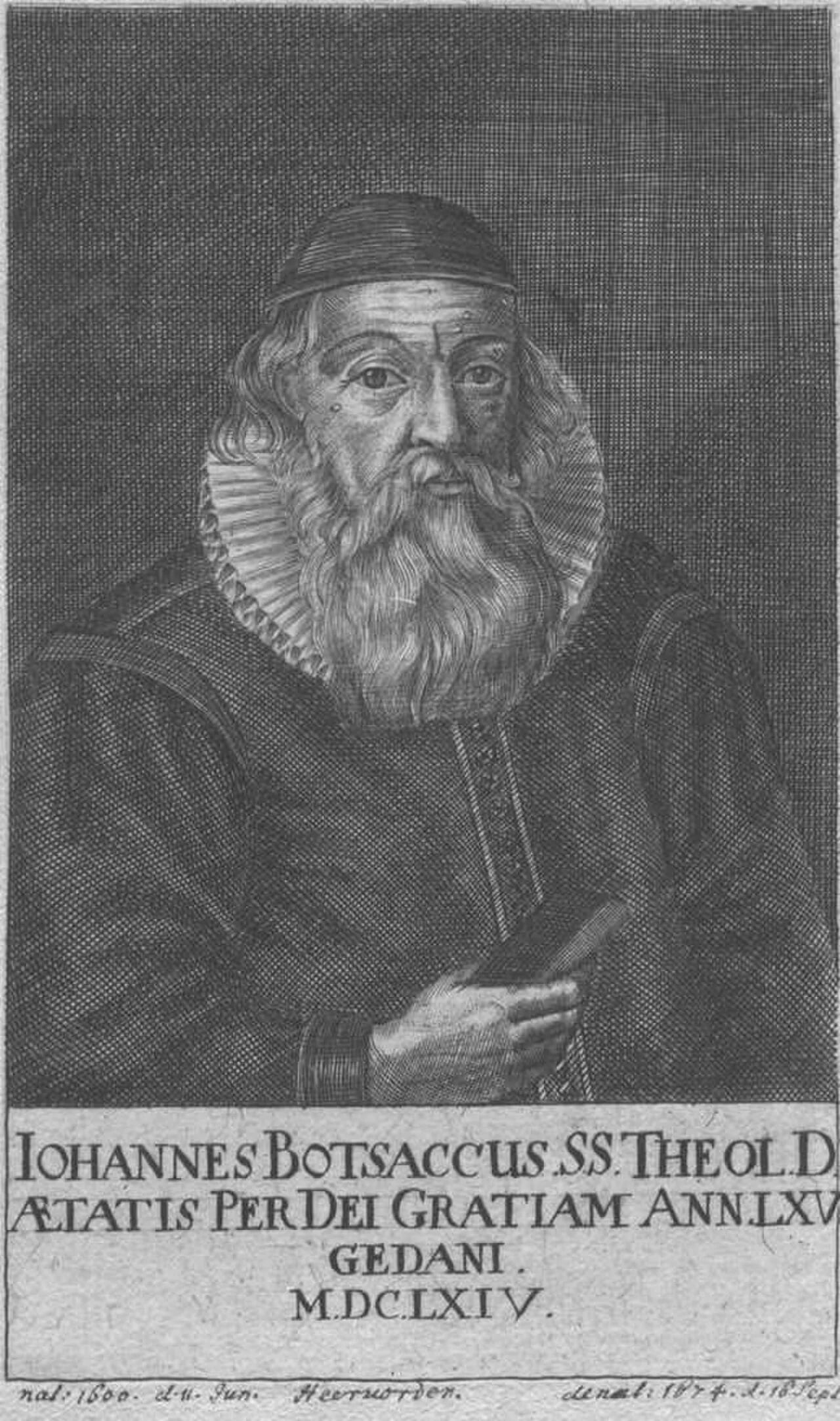 Portrait of Johann Botsack (1600–1674) – memorial page