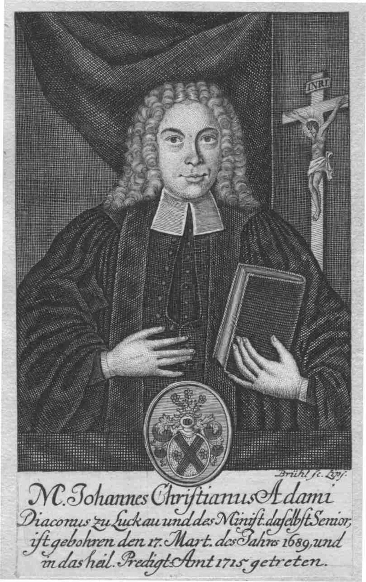 Porträt von Johann Christian Adami (1689–1753) – Gedenkseite