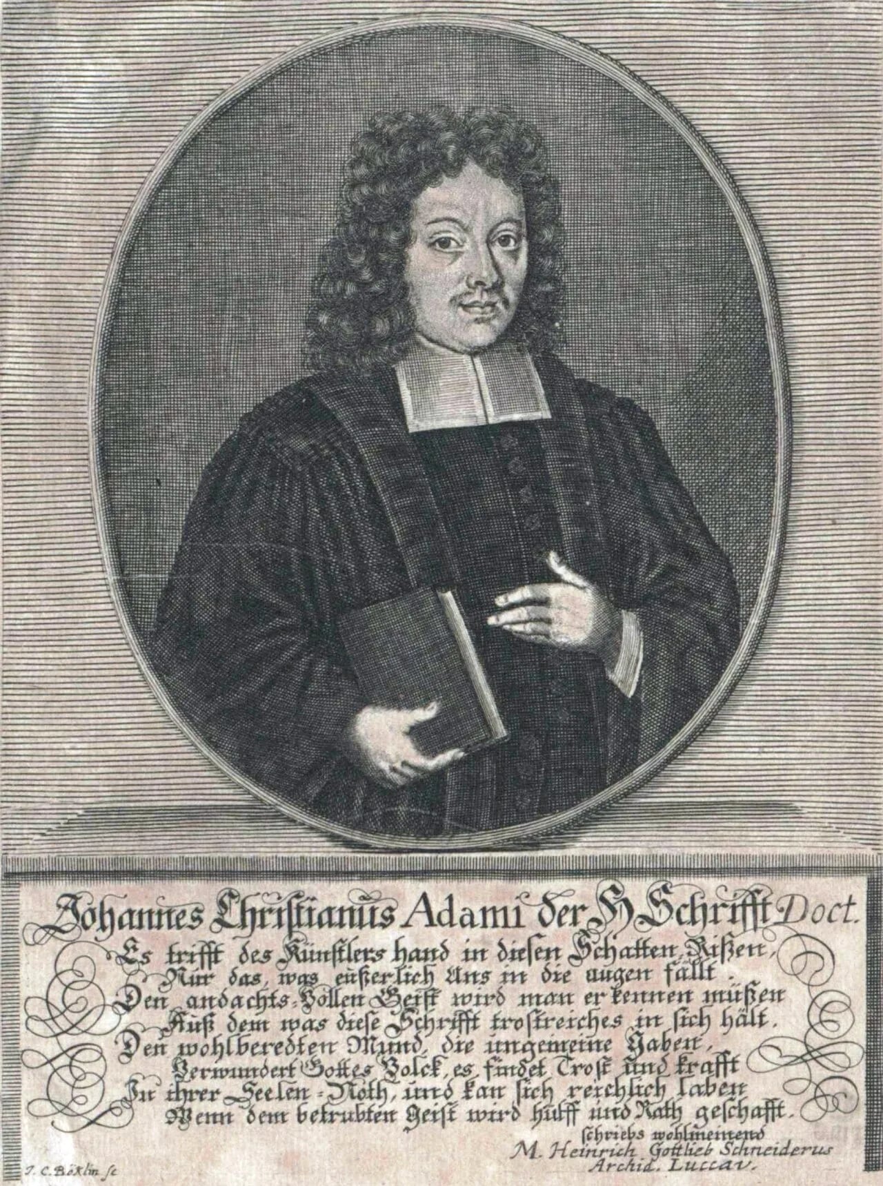 Porträt von Johann Christian Adami (1662–1715) – Gedenkseite