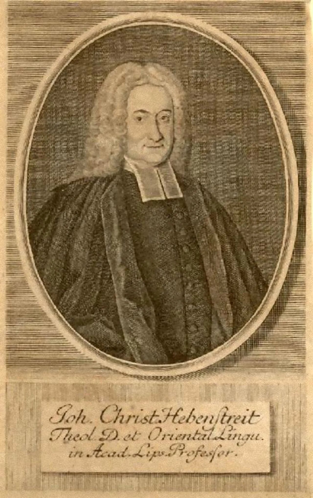 Porträt von Johann Christian Hebenstreit (1686–1756) – Gedenkseite