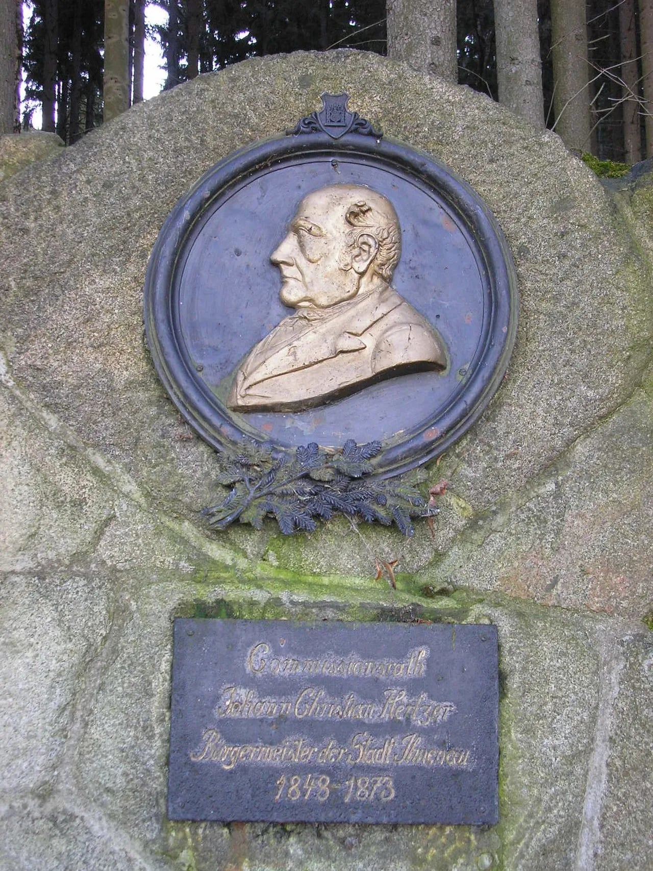Porträt von Johann Christian Hertzer (1807–1884) – Gedenkseite
