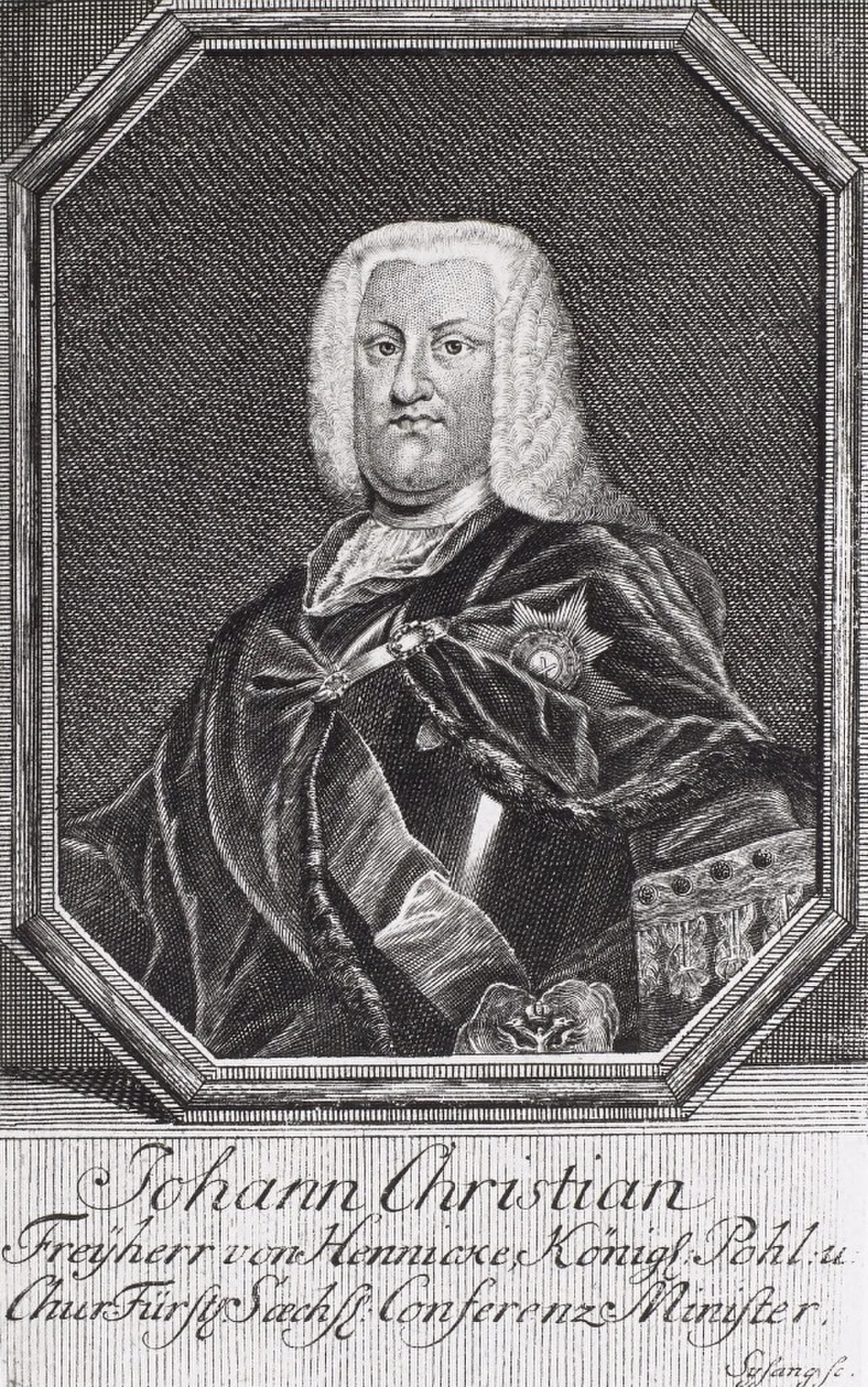 Portrait of Johann Christian von Hennicke (1681–1752) – memorial page