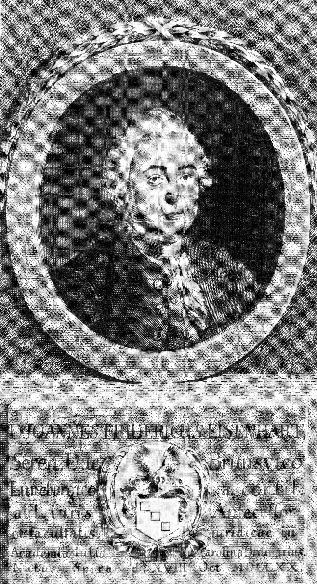 Portrait of Johann Friedrich Eisenhart (1720–1783) – memorial page