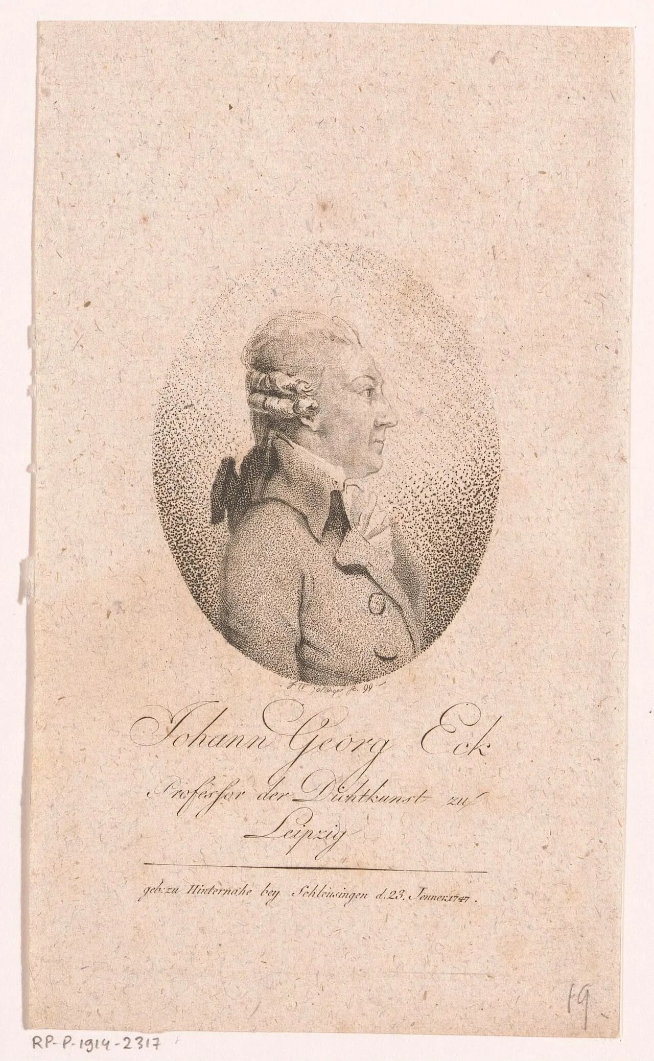 Porträt von Johann Georg Eck (1745–1808) – Gedenkseite