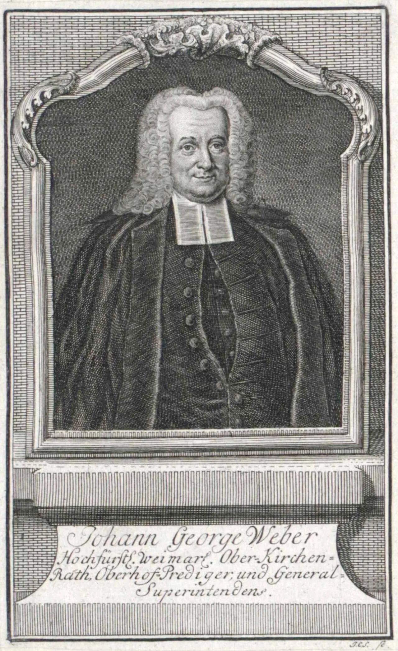 Porträt von Johann Georg Weber (1687–1753) – Gedenkseite