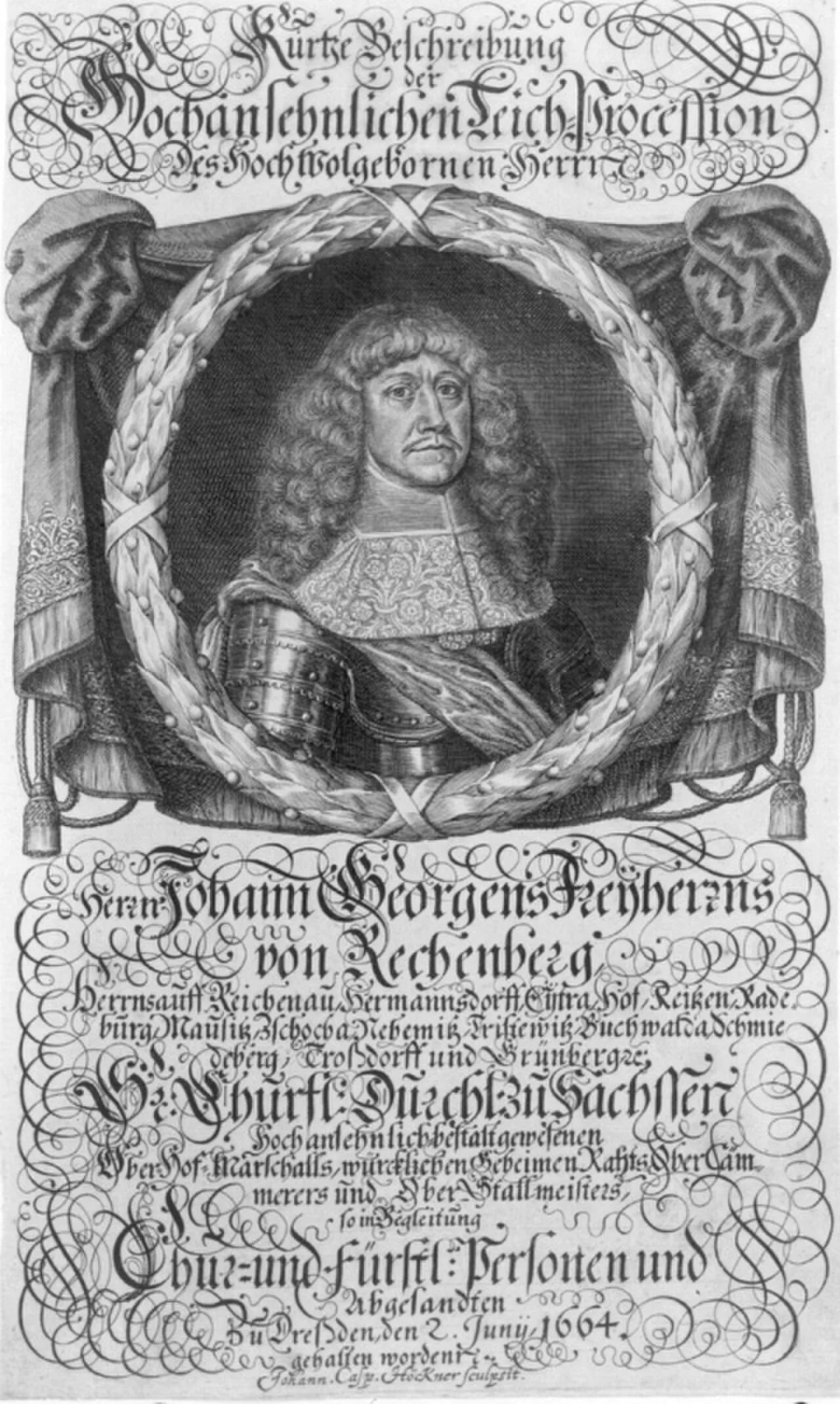 Porträt von Johann Georg von Rechenberg (1610–1664) – Gedenkseite