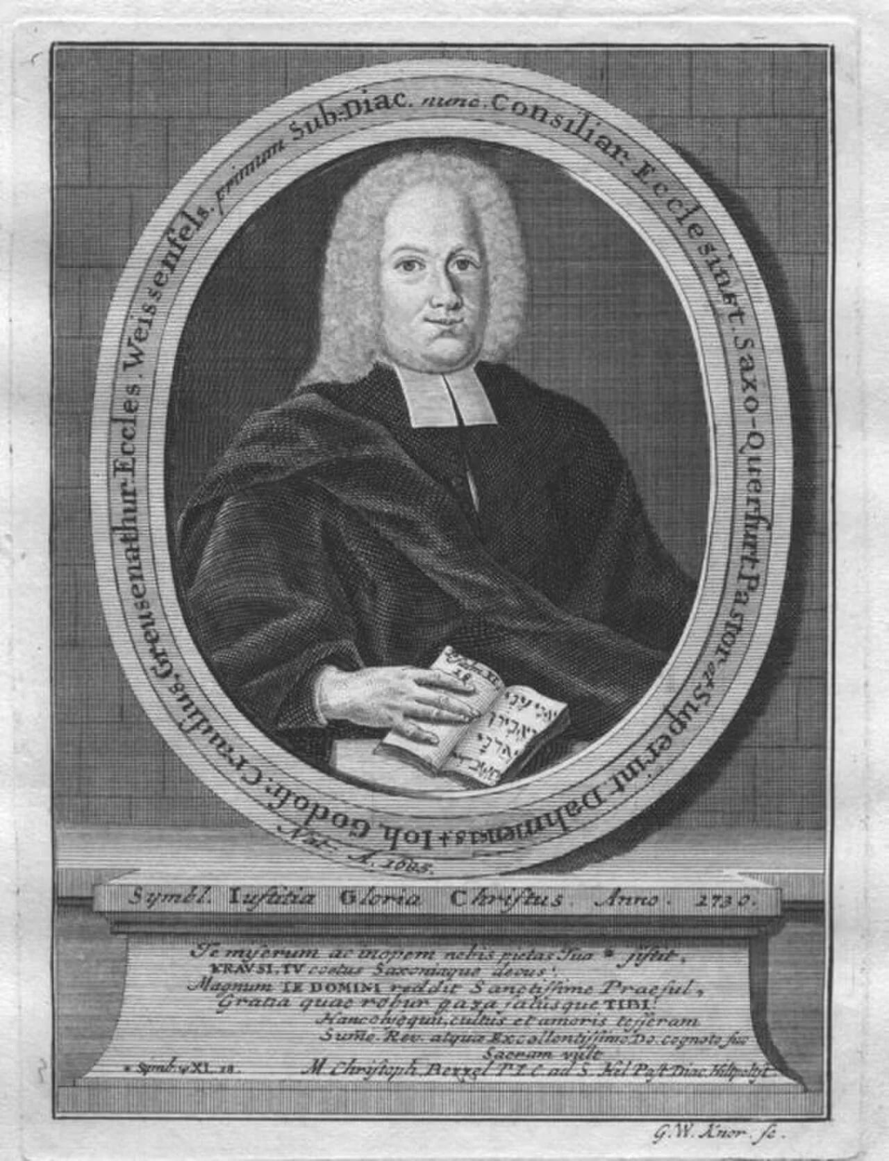 Porträt von Johann Gottfried Krause (1685–1746) – Gedenkseite