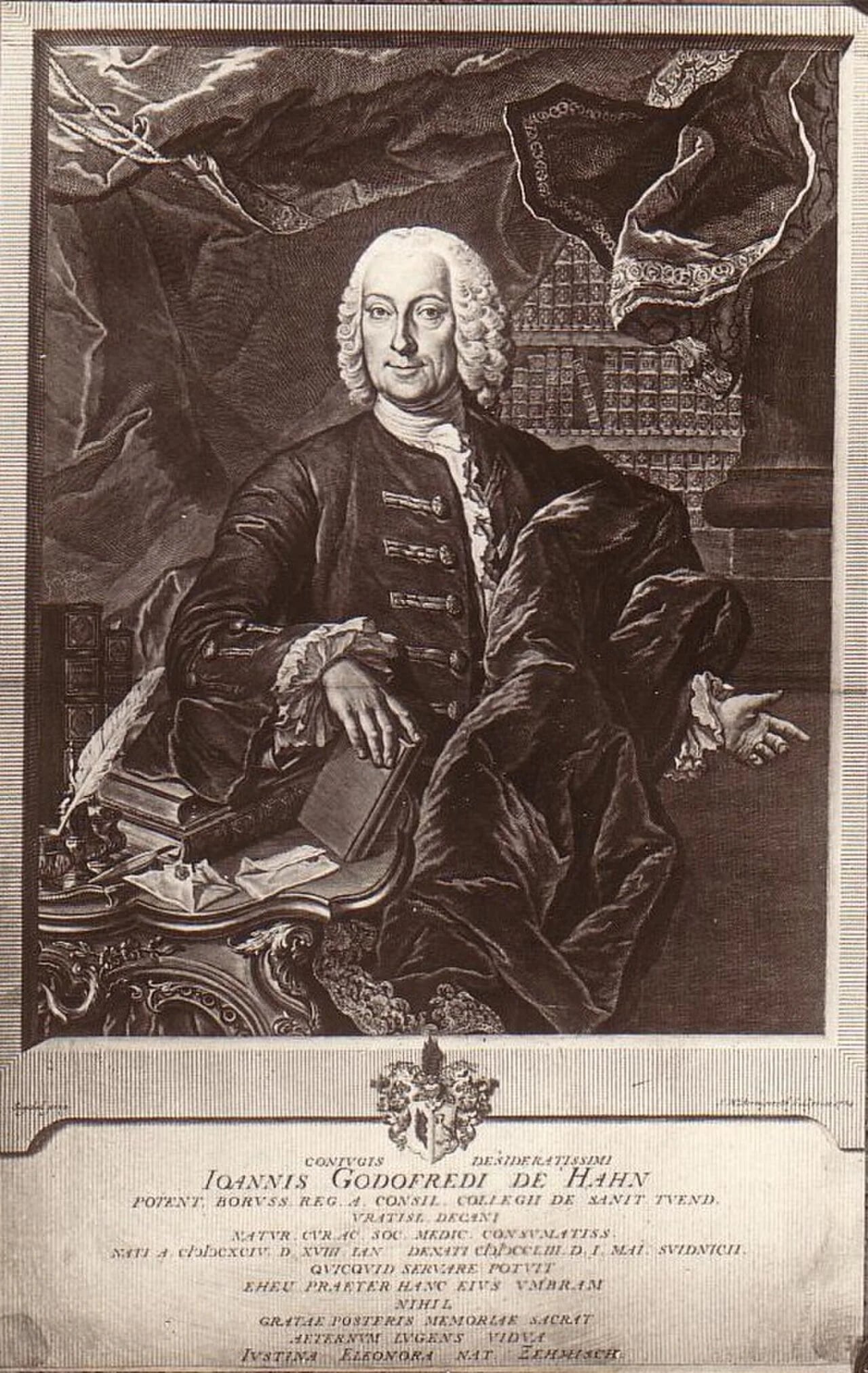 Portrait of Johann Gottfried von Hahn (1694–1753) – memorial page