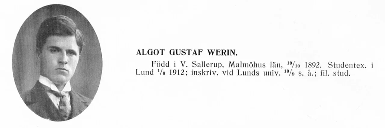 Porträt von Algot Werin (1892–1975) – Gedenkseite