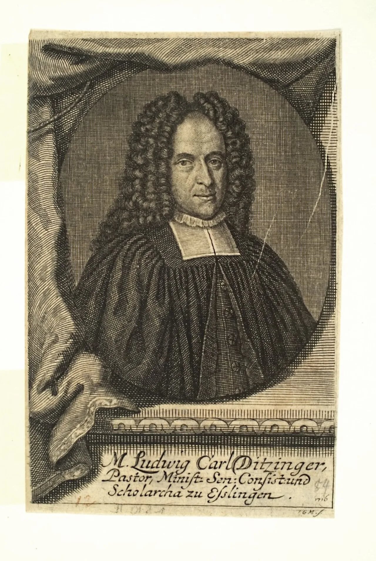 Porträt von Ludwig Carl Ditzinger (1670–1731) – Gedenkseite