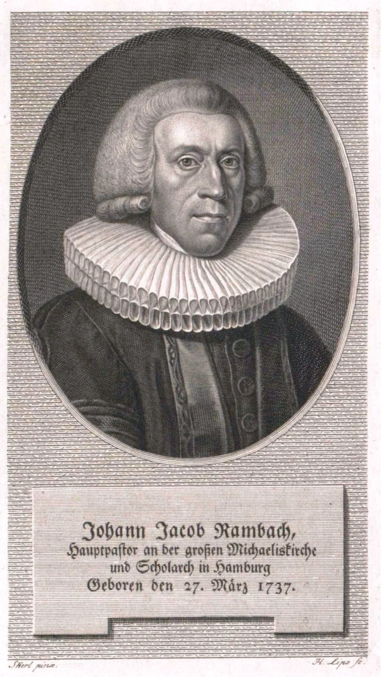Porträt von Johann Jacob Rambach (1737–1818) – Gedenkseite