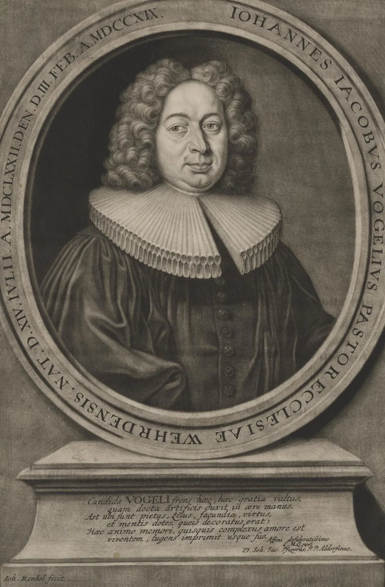 Porträt von Johann Jakob Vogel (1660–1729) – Gedenkseite
