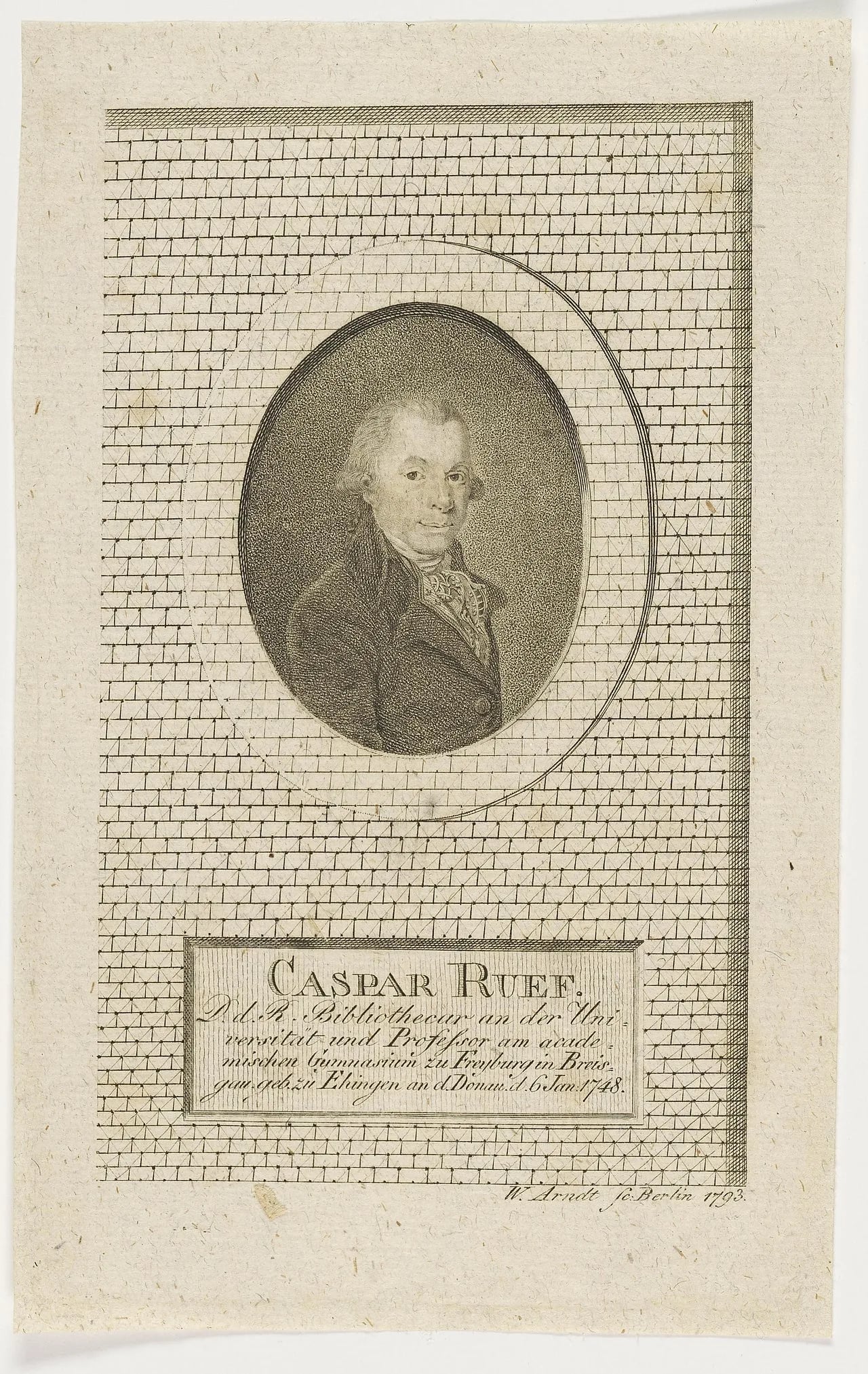 Porträt von Johann Kaspar Ruef (1748–1825) – Gedenkseite