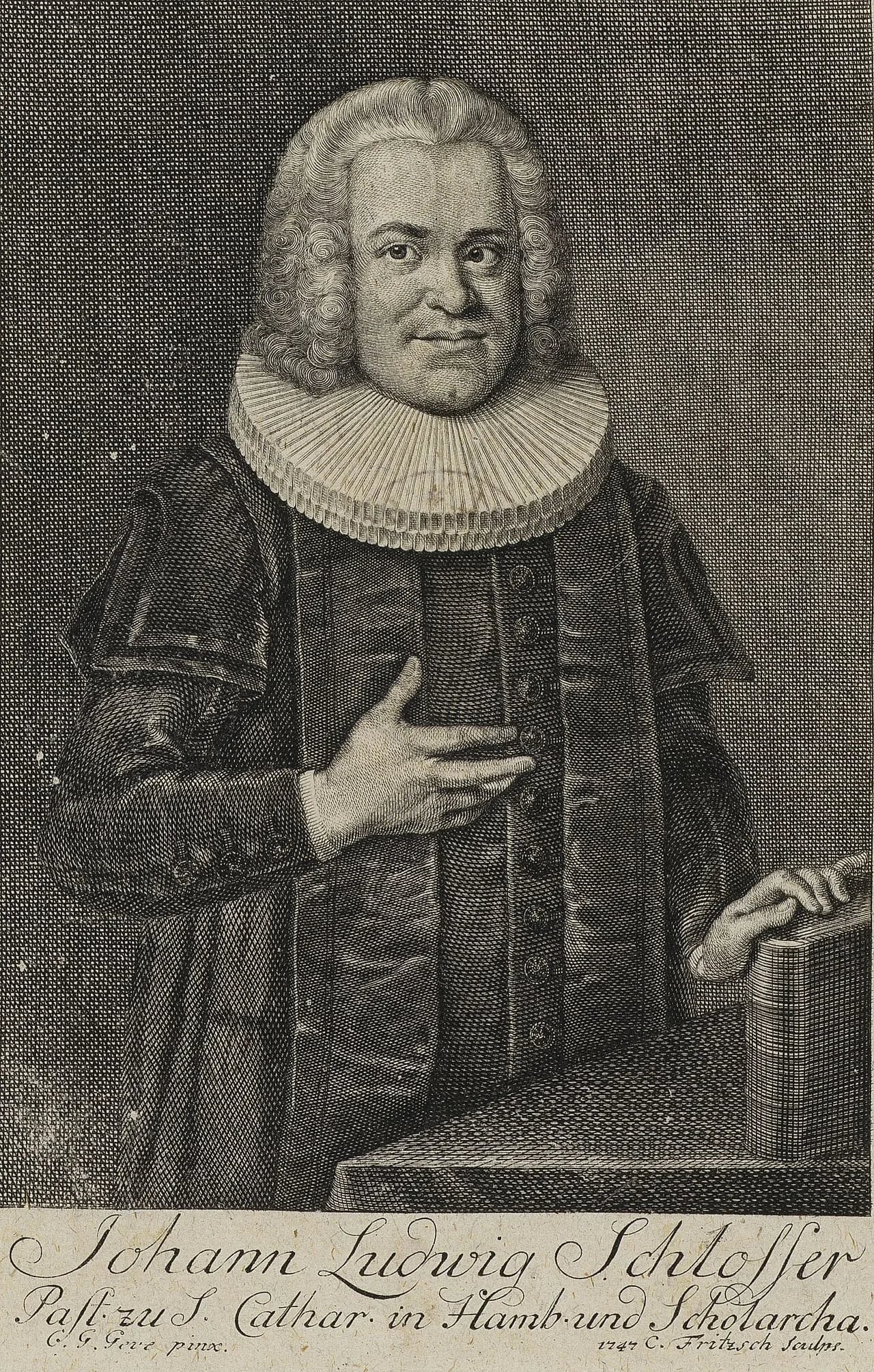 Porträt von Johann Ludwig Schlosser (1702–1754) – Gedenkseite
