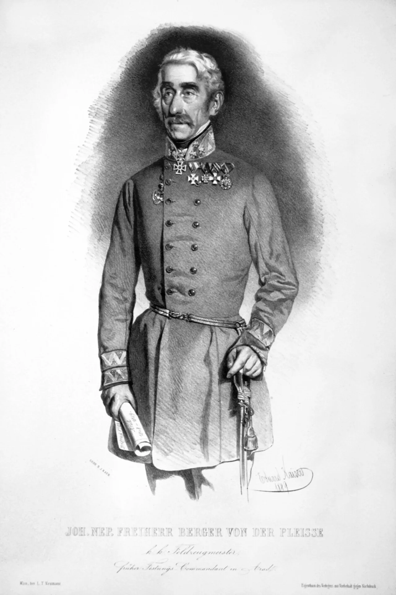 Porträt von Johann Nepomuk Berger von der Pleisse (1768–1864) – Gedenkseite