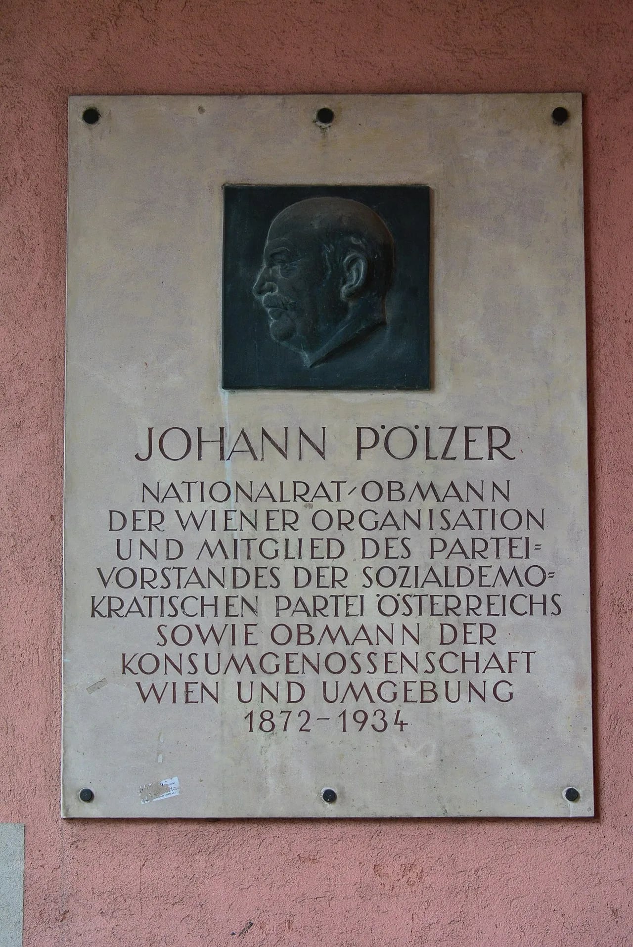 Porträt von Johann Pölzer senior (1872–1934) – Gedenkseite
