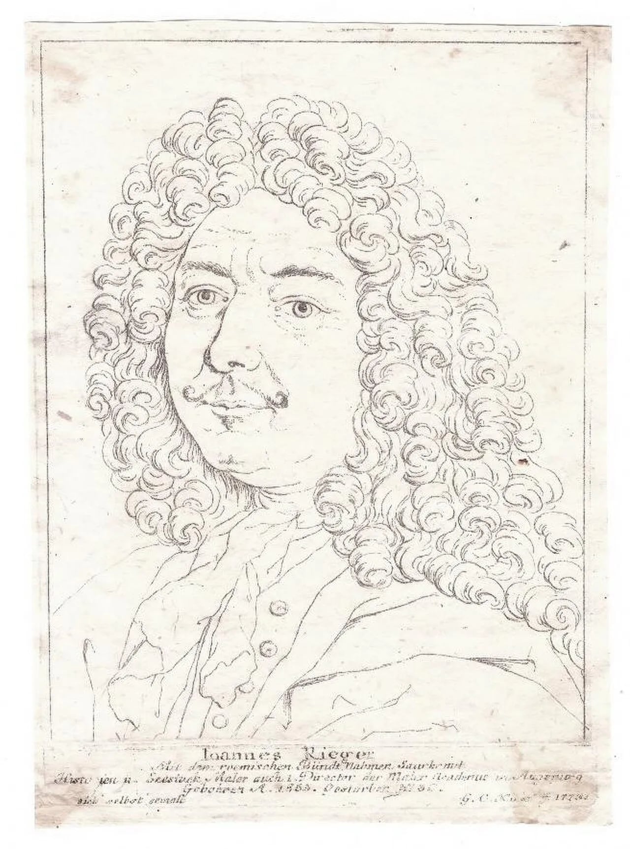 Porträt von Johann Rieger (1655–1730) – Gedenkseite