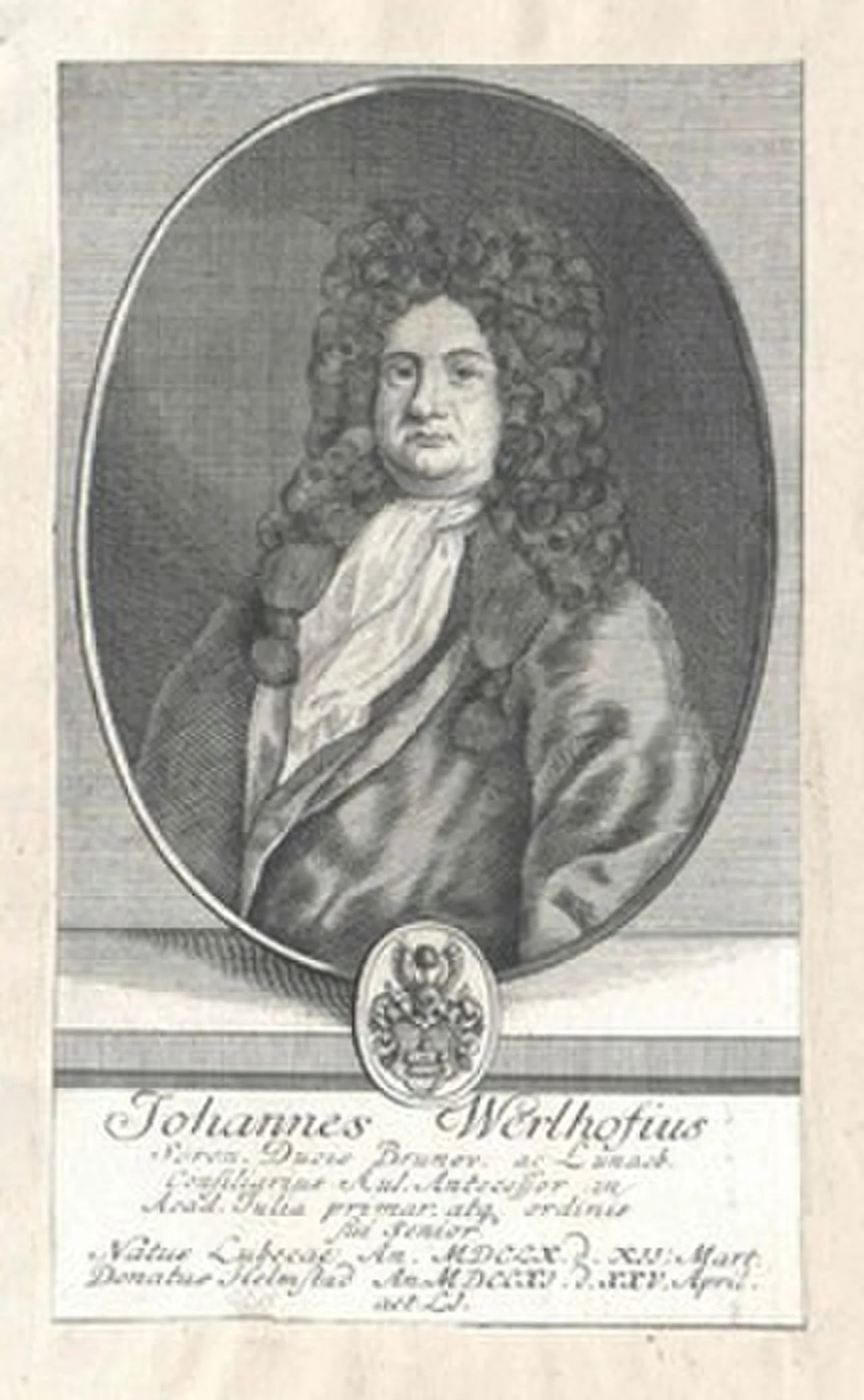 Portrait of Johann Werlhof (1660–1711) – memorial page