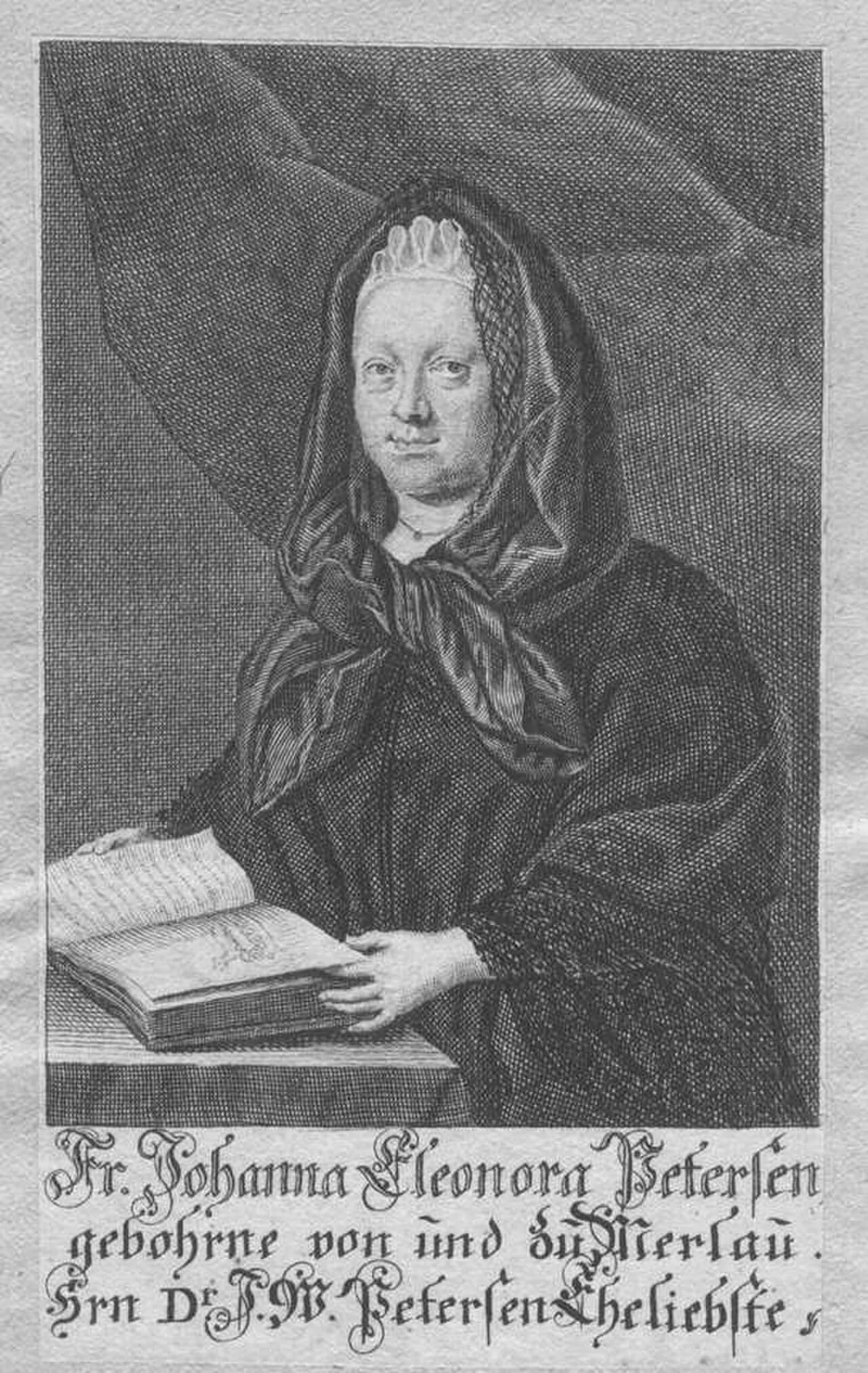 Porträt von Johanna Eleonora Petersen (1644–1724) – Gedenkseite