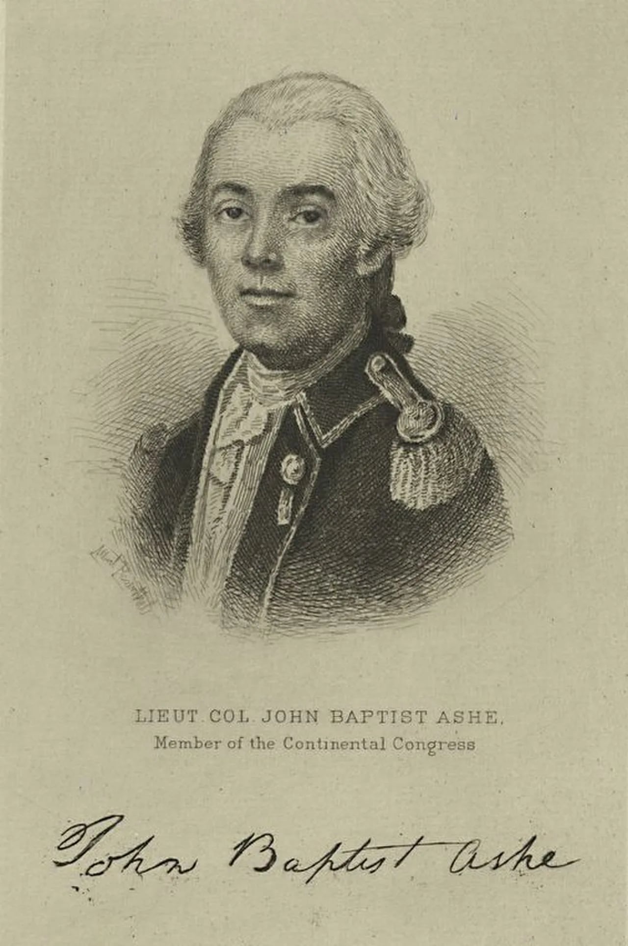 Portrait of John Baptista Ashe (1748–1802) – memorial page