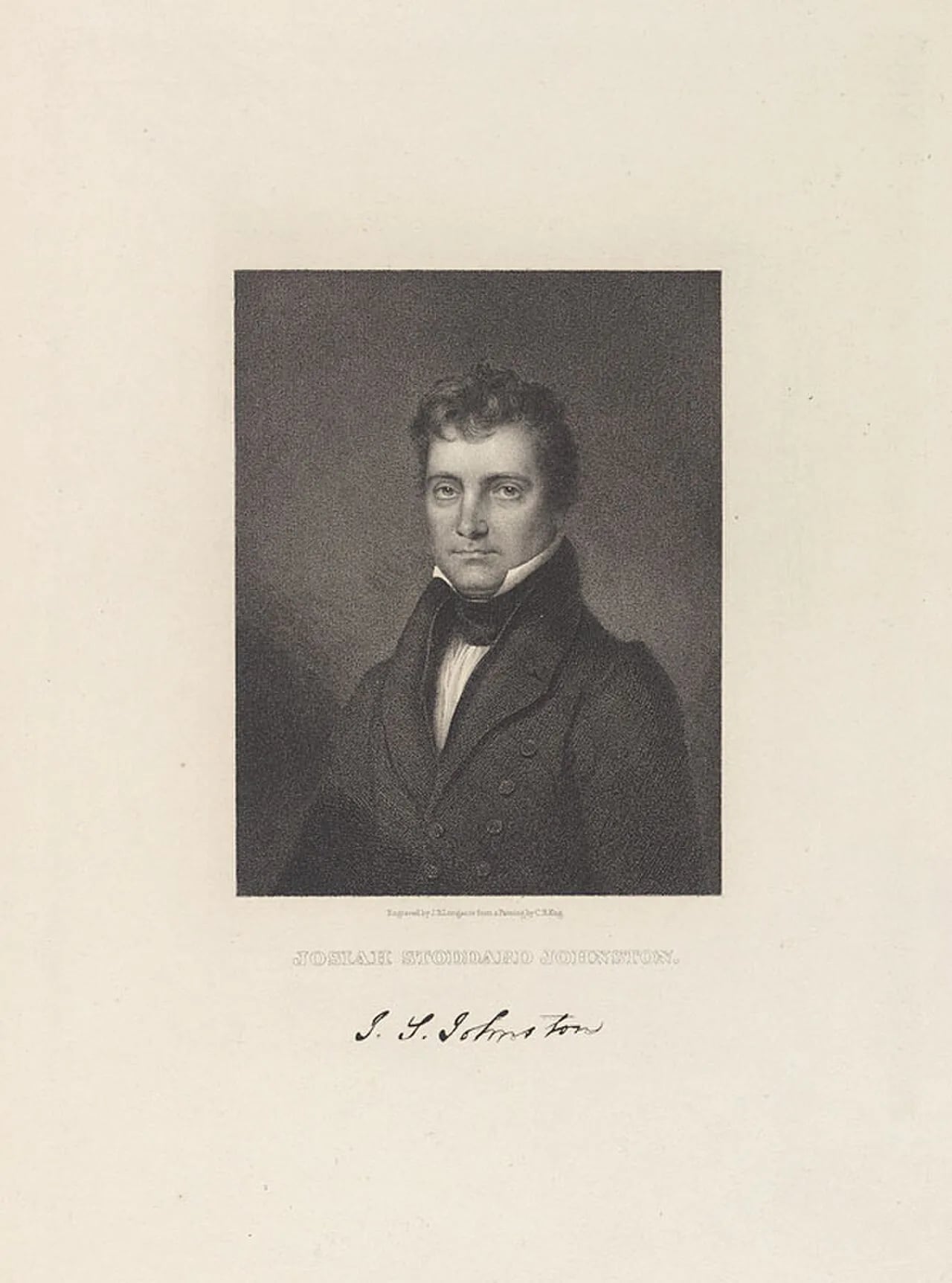 Porträt von Josiah S. Johnston (1784–1833) – Gedenkseite