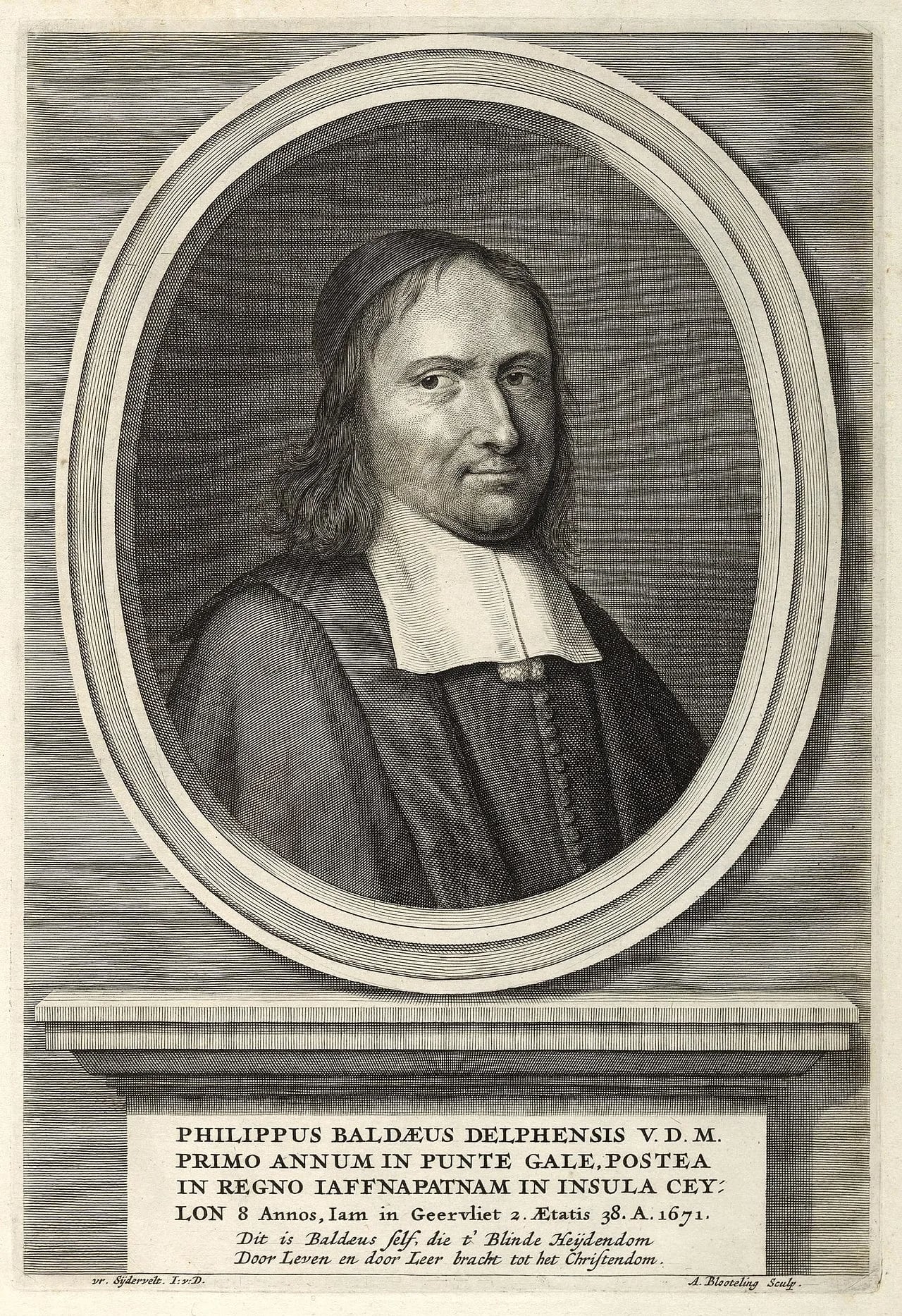 Porträt von Philippus Baldaeus (1632–1672) – Gedenkseite
