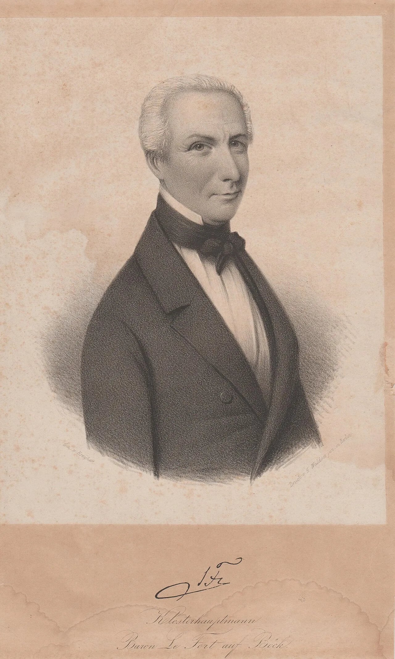 Porträt von Carl Peter Johann von Le Fort (1794–1862) – Gedenkseite