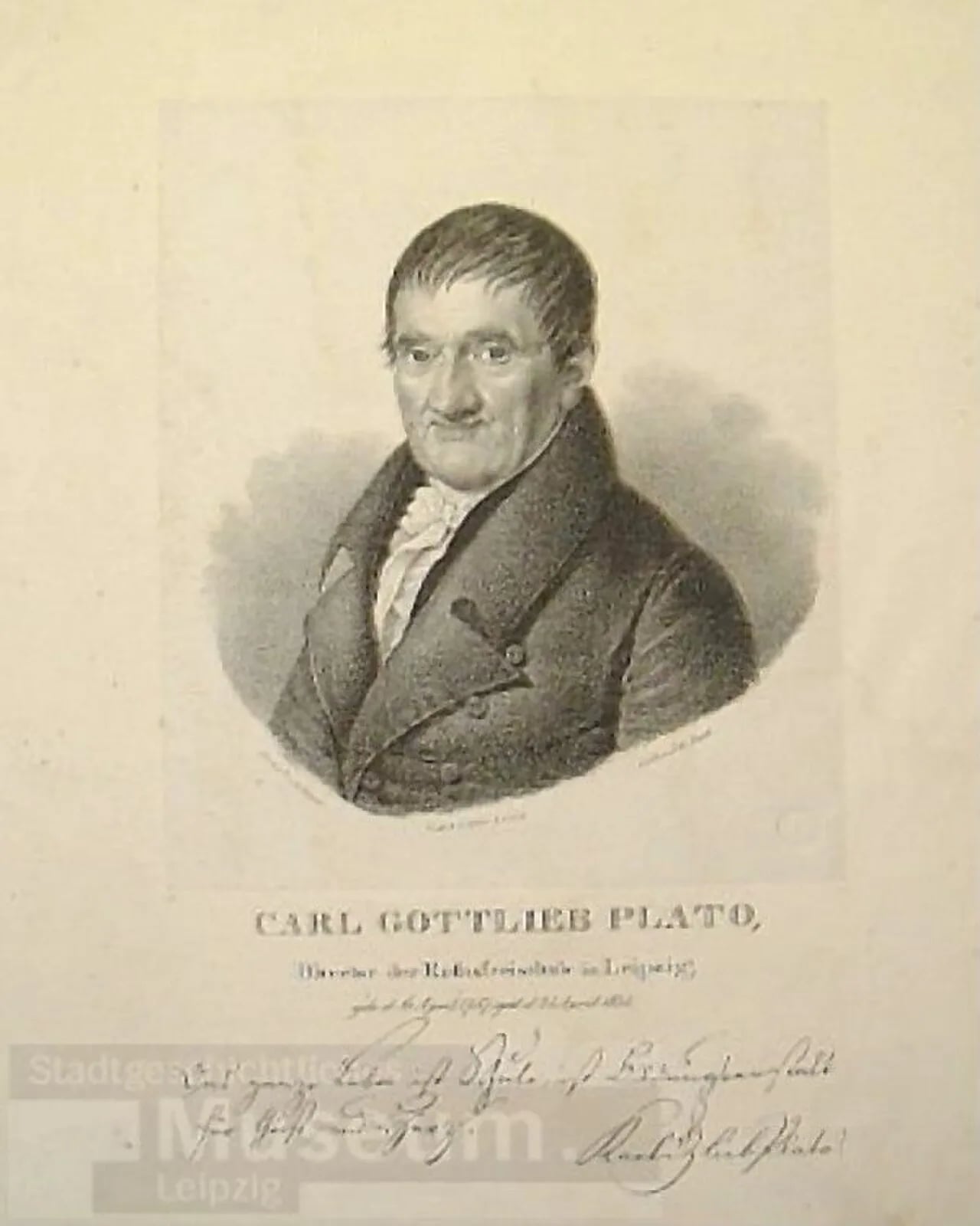Portrait of Karl Gottlieb Plato (1757–1833) – memorial page