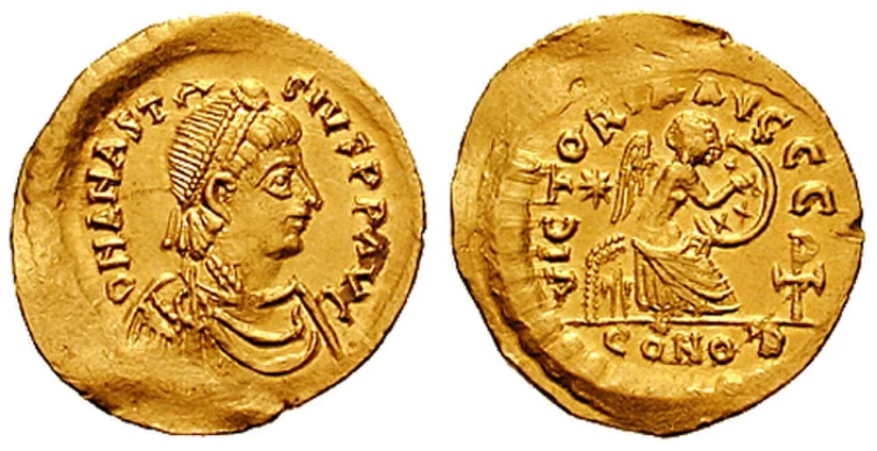 Porträt von Anastasios I. (430–518) – Gedenkseite