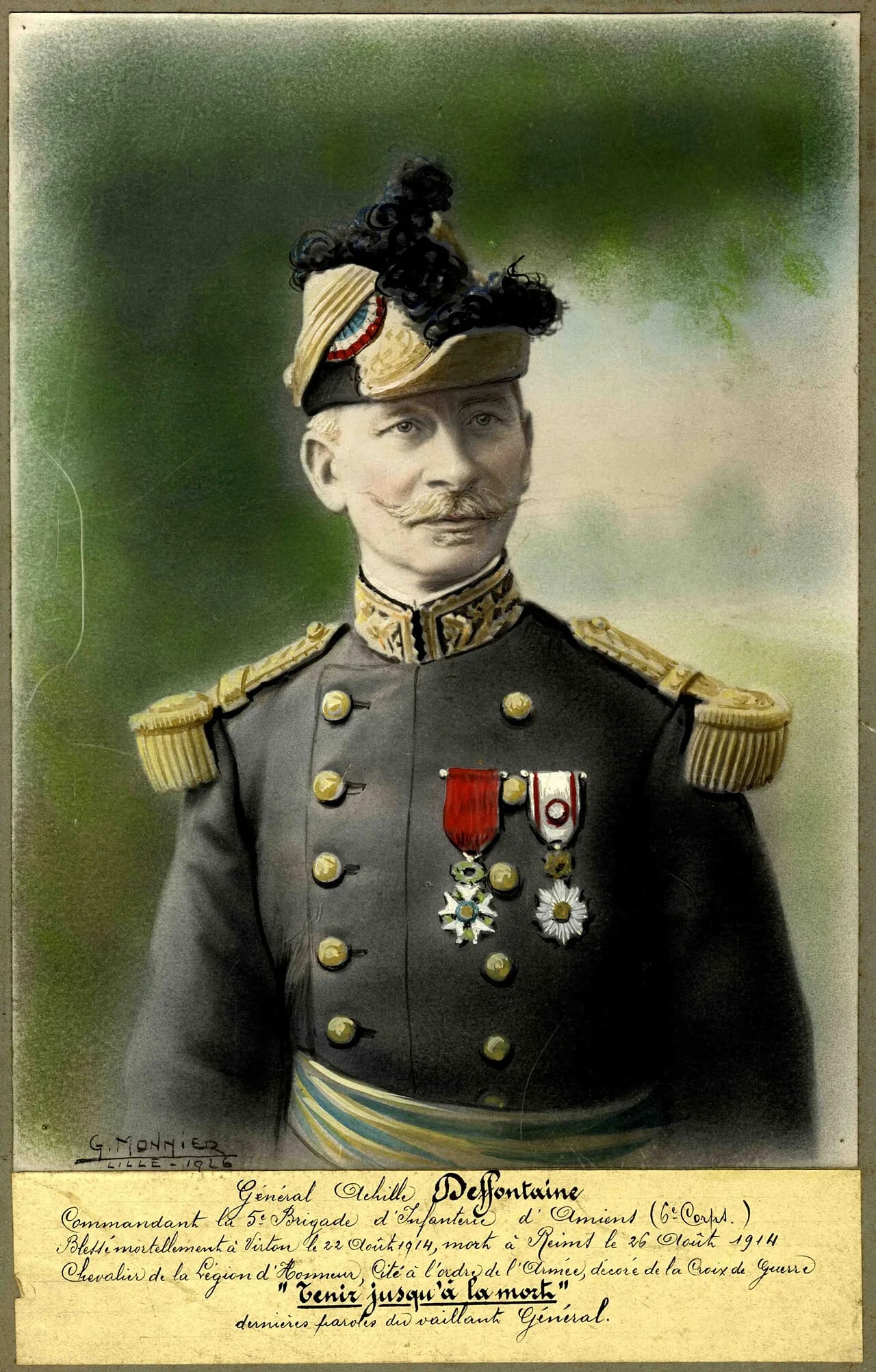 Porträt von Achille Pierre Deffontaines (1858–1914) – Gedenkseite