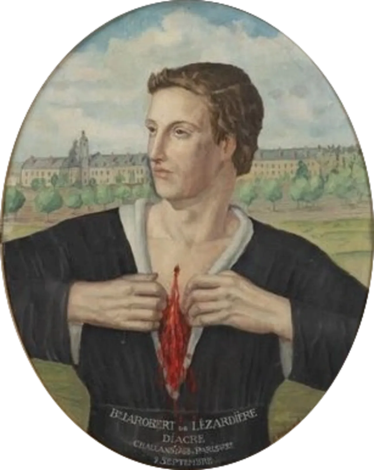 Porträt von Jacques-Augustin Robert de Lézardière (1768–1792) – Gedenkseite