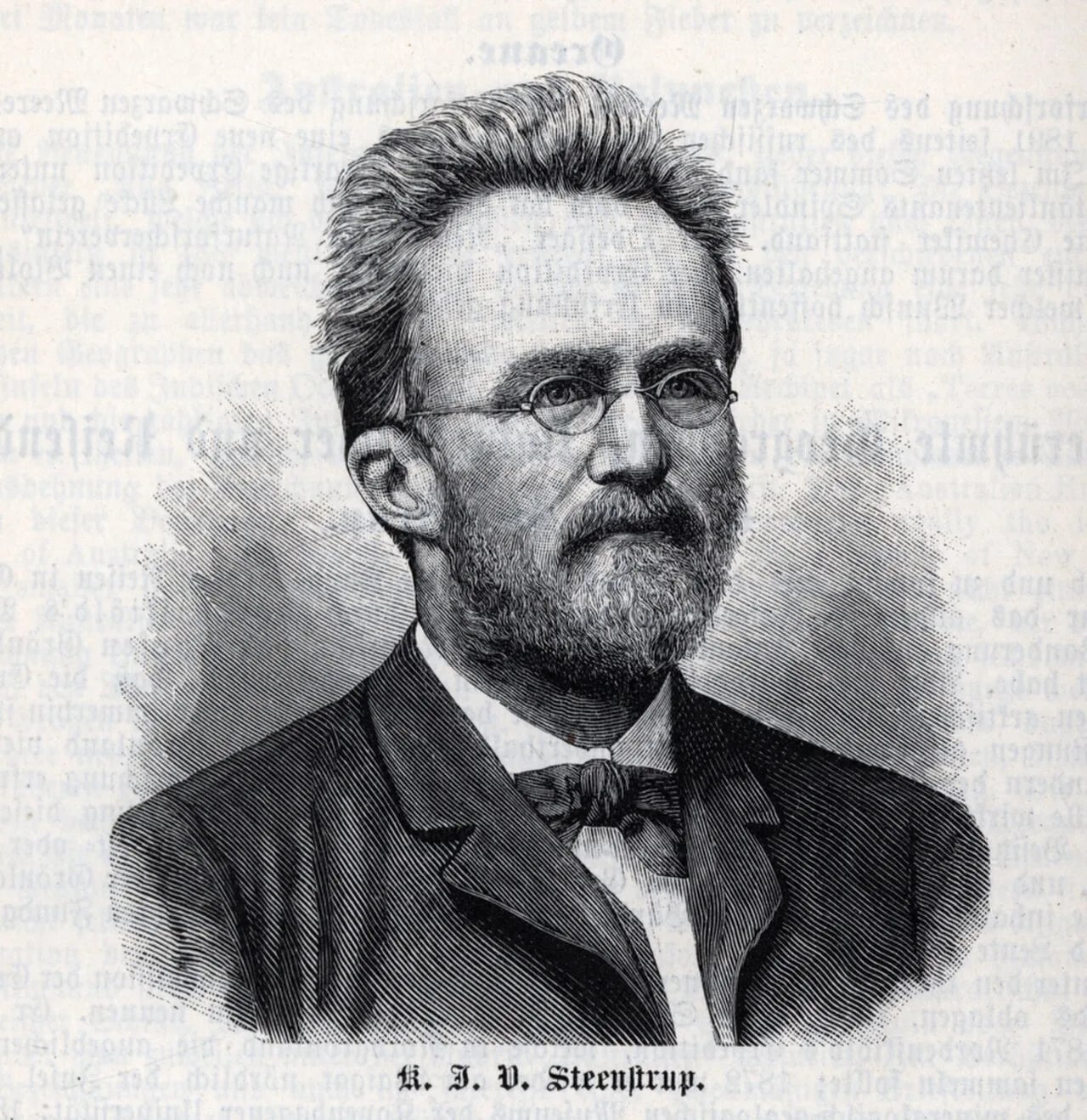 Portrait of Knud Johannes Vogelius Steenstrup (1842–1913) – memorial page