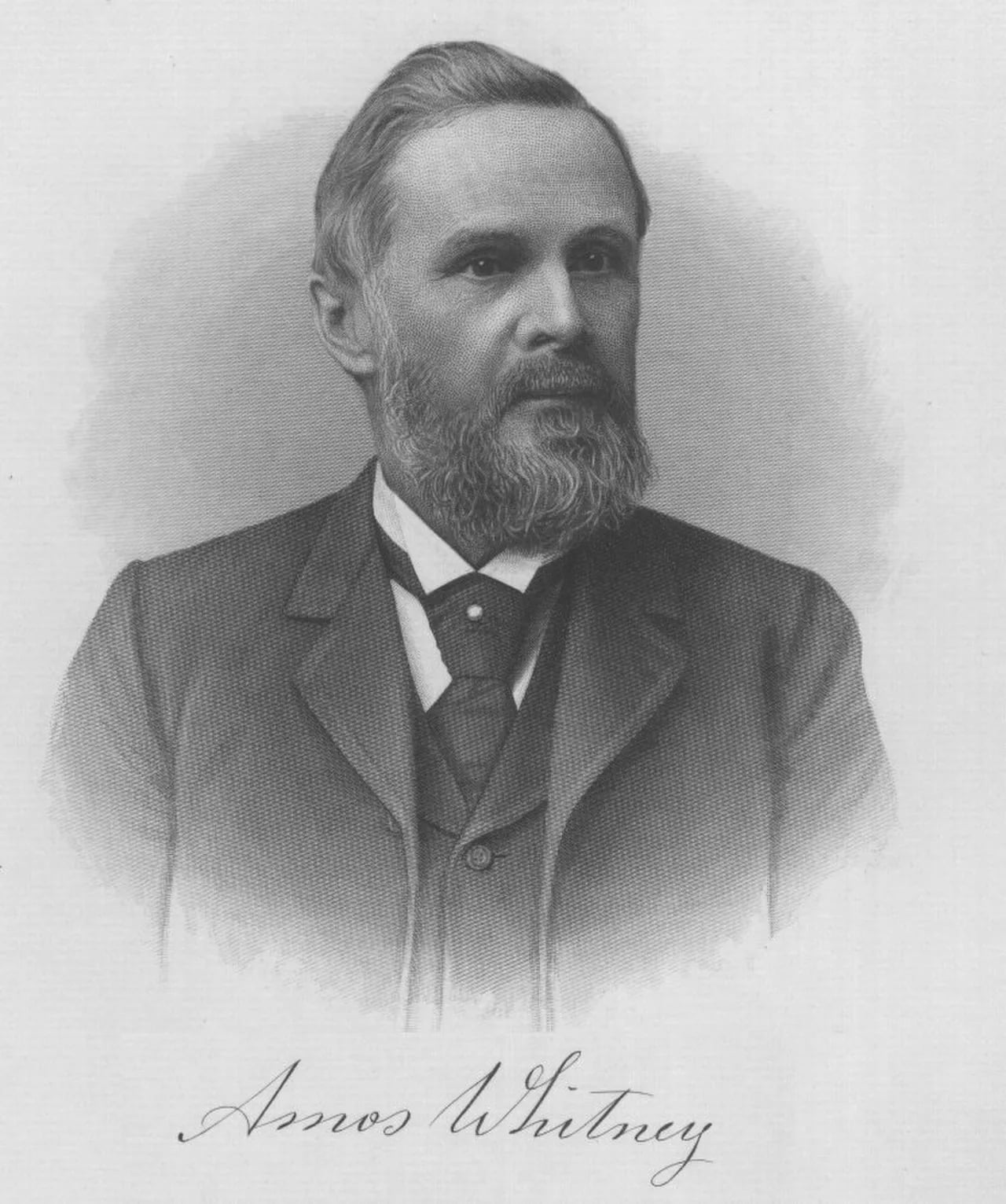 Porträt von Amos Whitney (1832–1920) – Gedenkseite