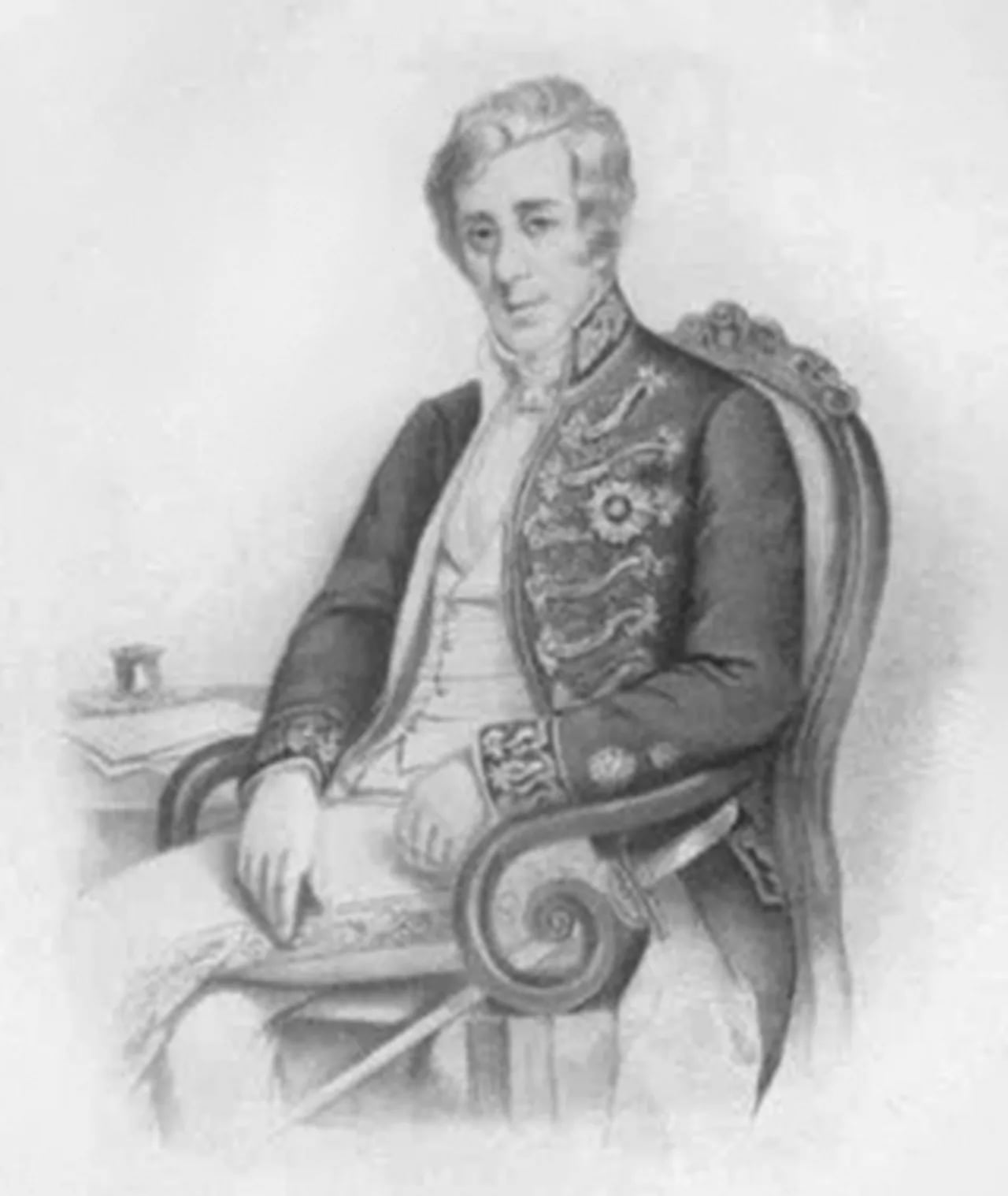 Porträt von Francisco de Paula Sousa e Melo (1791–1854) – Gedenkseite